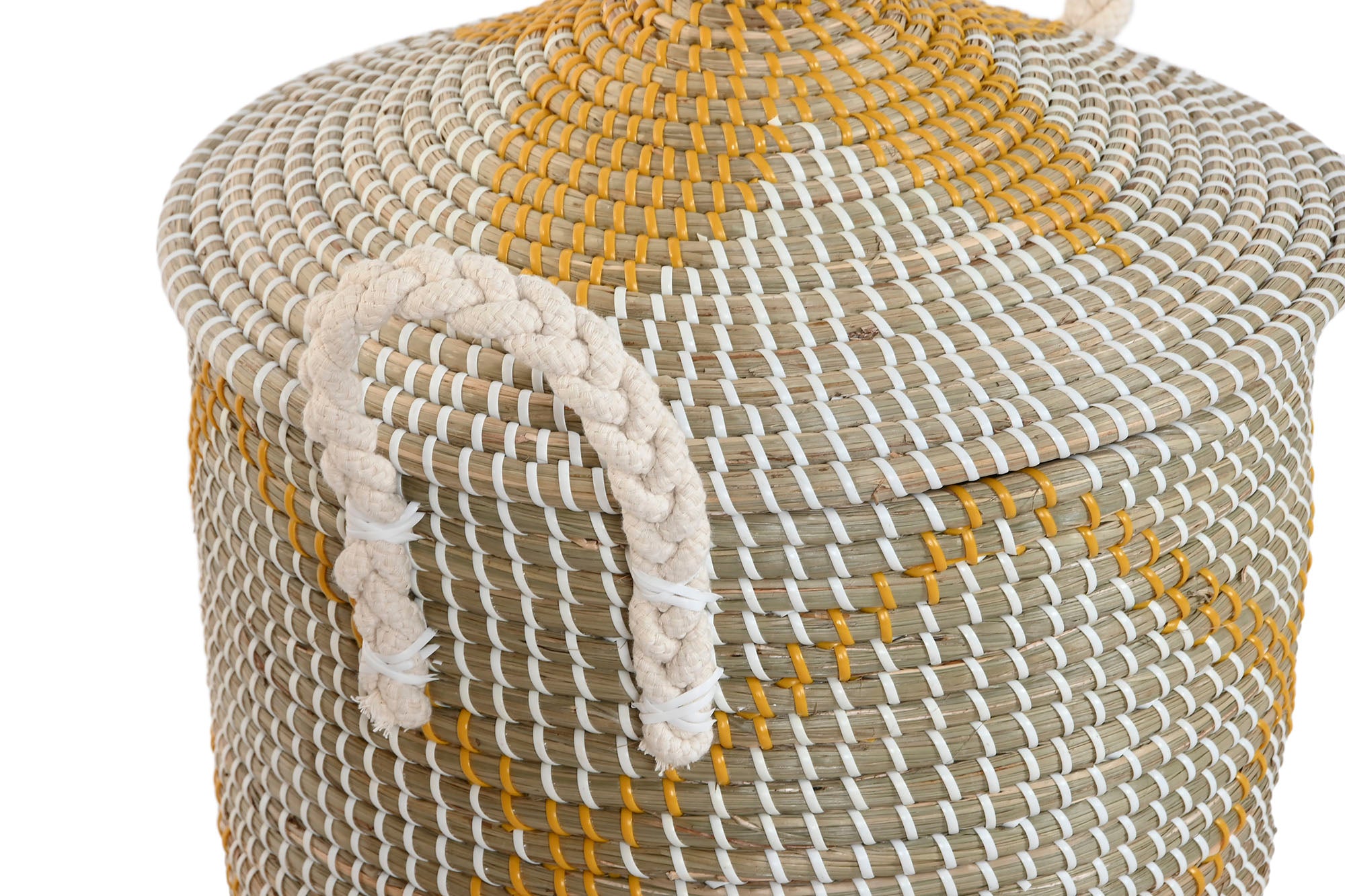 CESTA SET 2 SEAGRASS ALGODON 41X41X57 CORAL