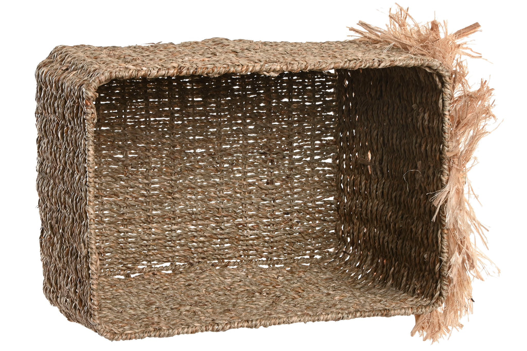 PACK DE 2 CESTA SEAGRASS METAL 32X47X36 LEON NATURAL