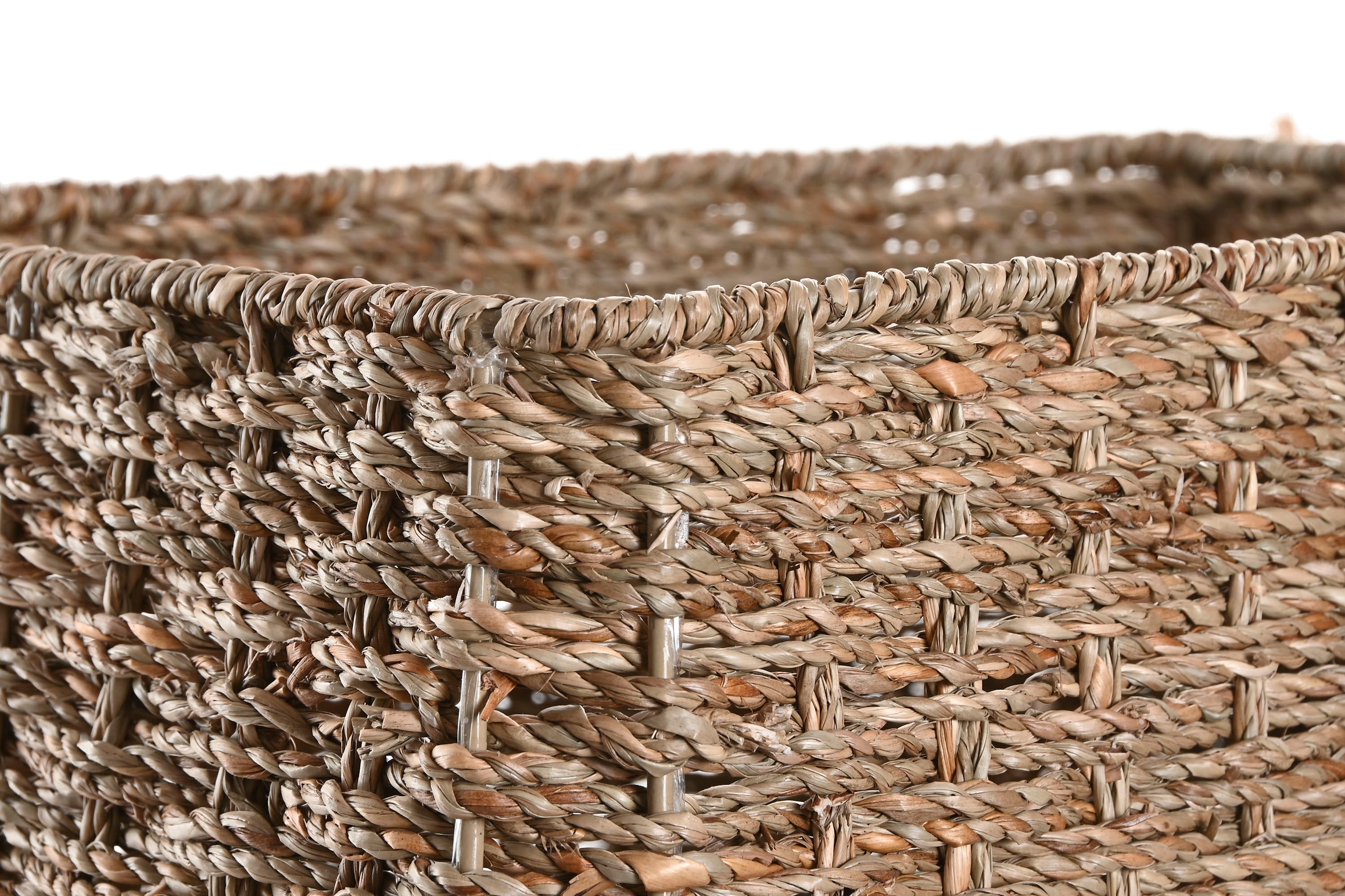PACK DE 2 CESTA SEAGRASS METAL 32X47X36 LEON NATURAL
