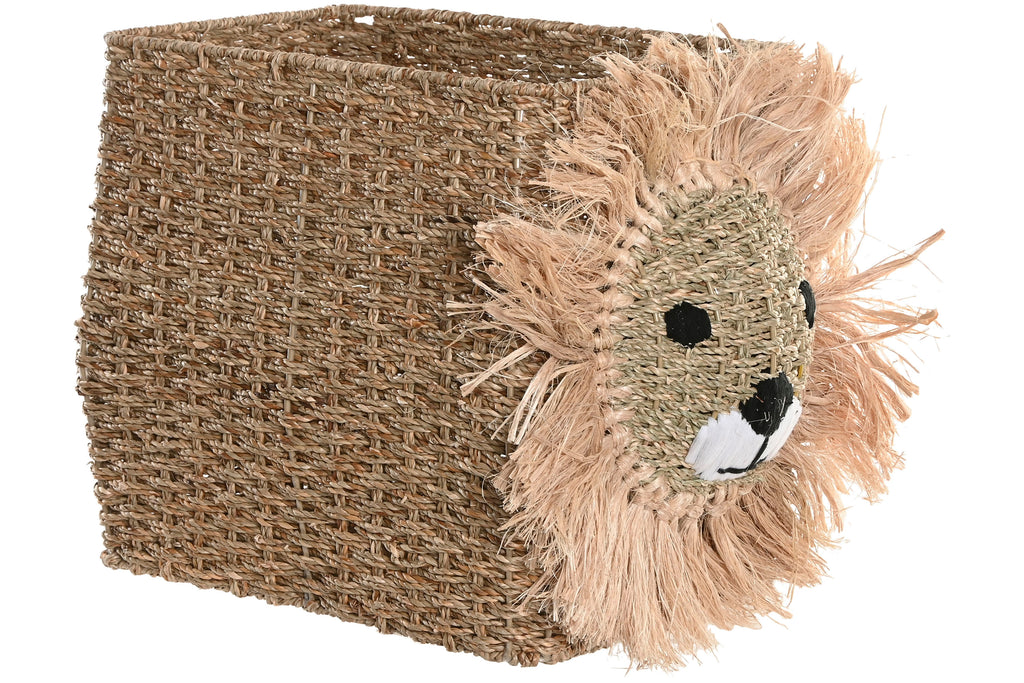 PACK DE 2 CESTA SEAGRASS METAL 32X47X36 LEON NATURAL