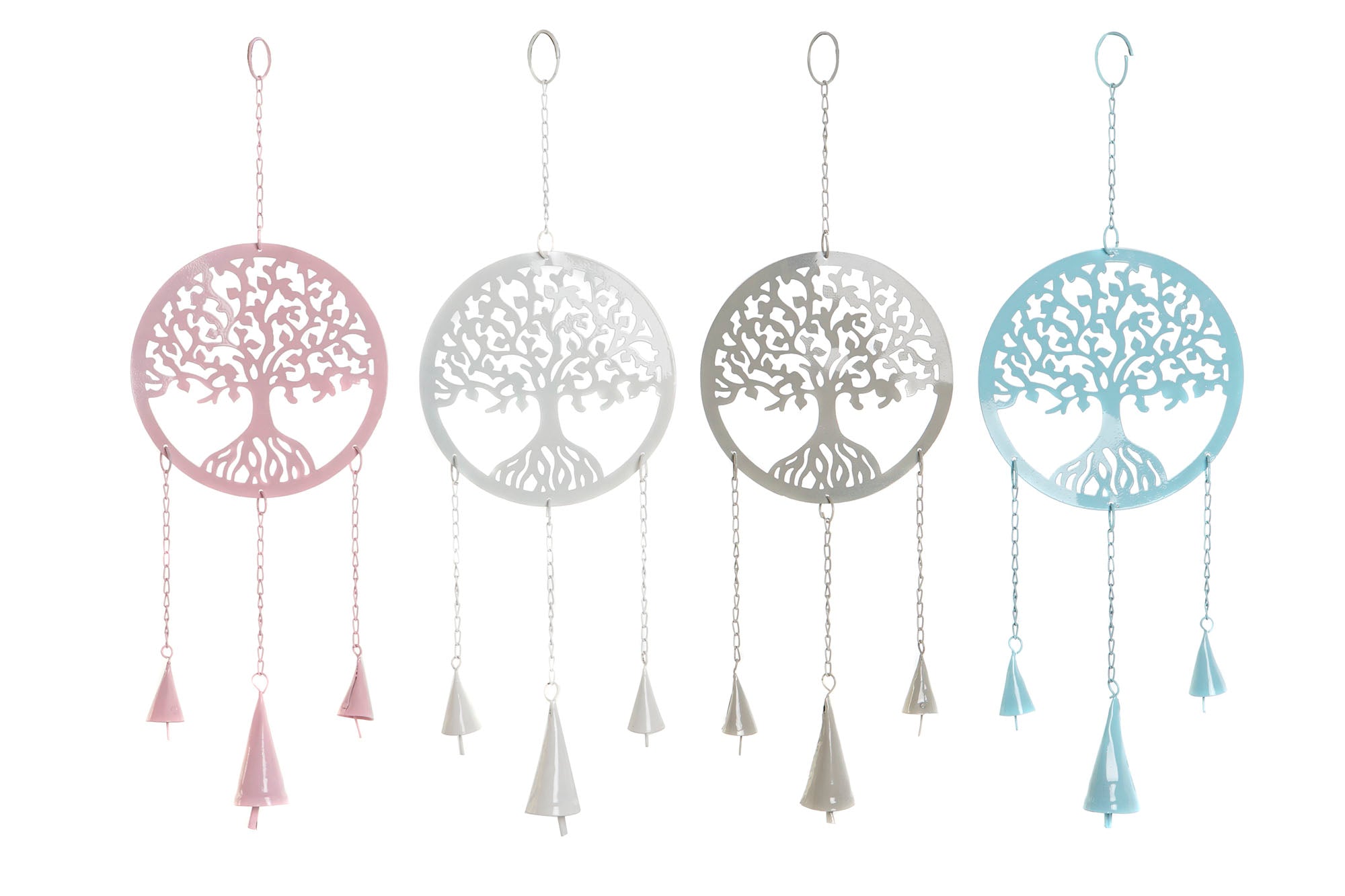 PACK DE 4 DECORACION COLGANTE METAL 15X3X44 ARBOL DE LA VIDA