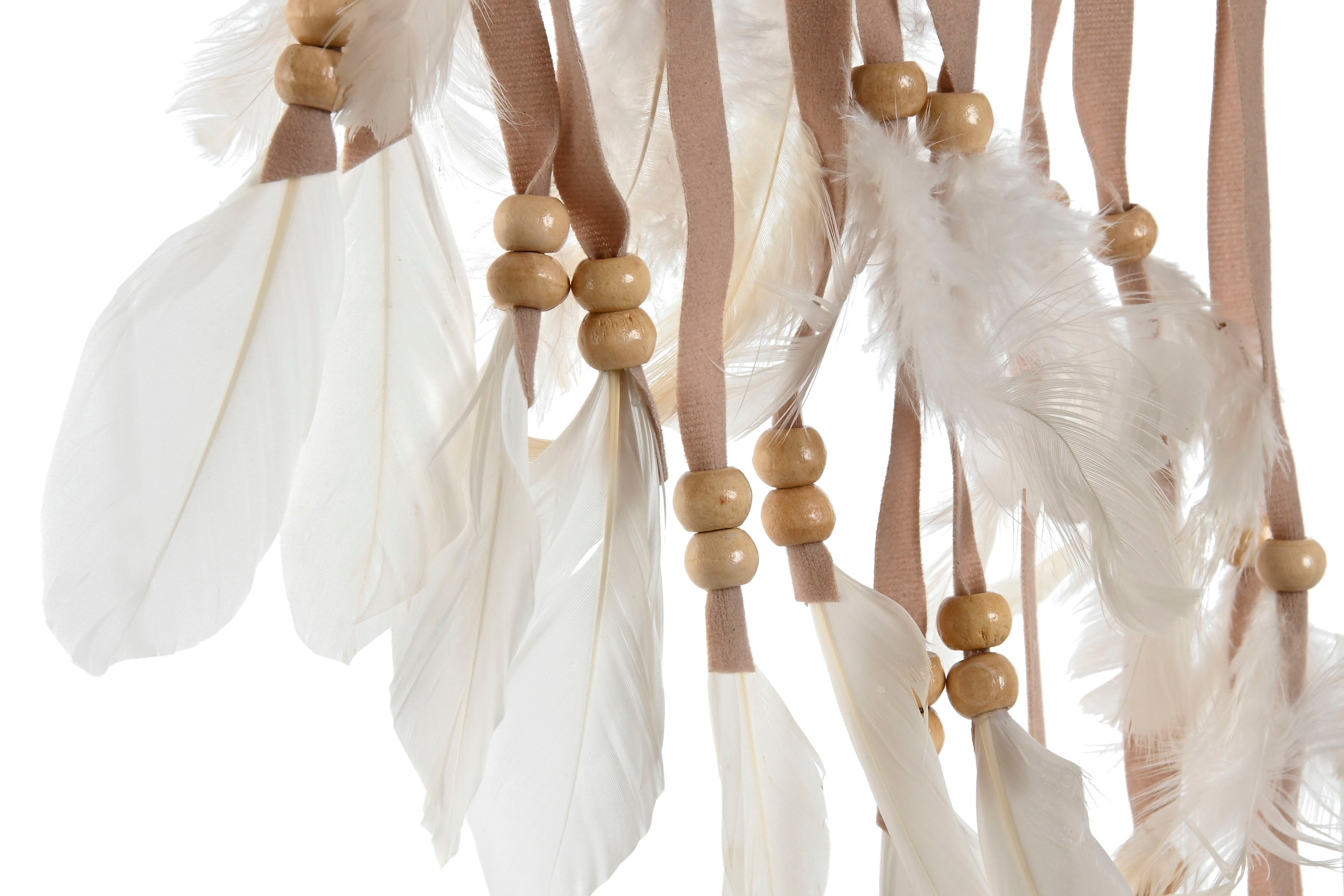 PACK DE 4 ATRAPASUEÑOS POLIESTER PLUMA 35X1X95 BLANCO