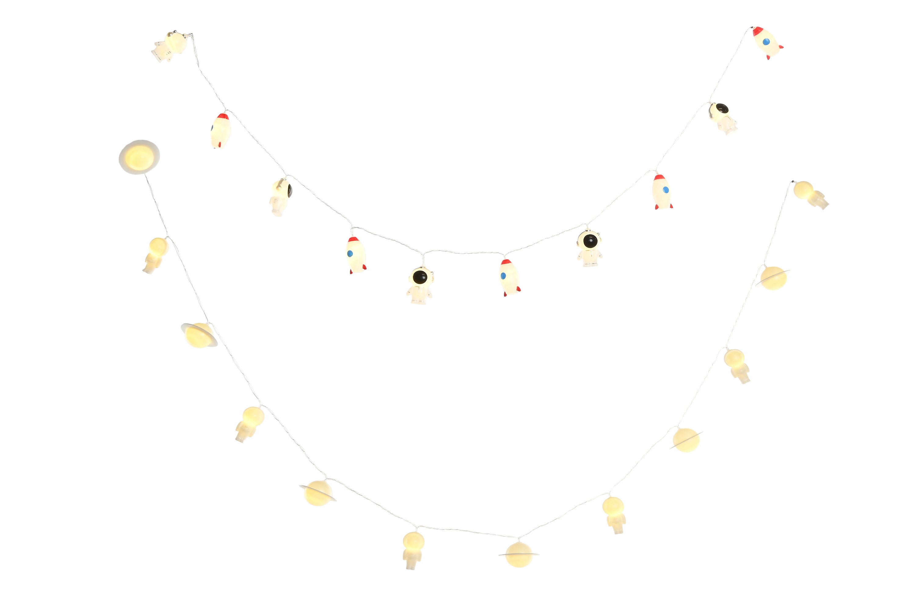 PACK DE 6 GUIRNALDA SET 10 LED 5X4X180 ASTRONAUTA 2 SURT.