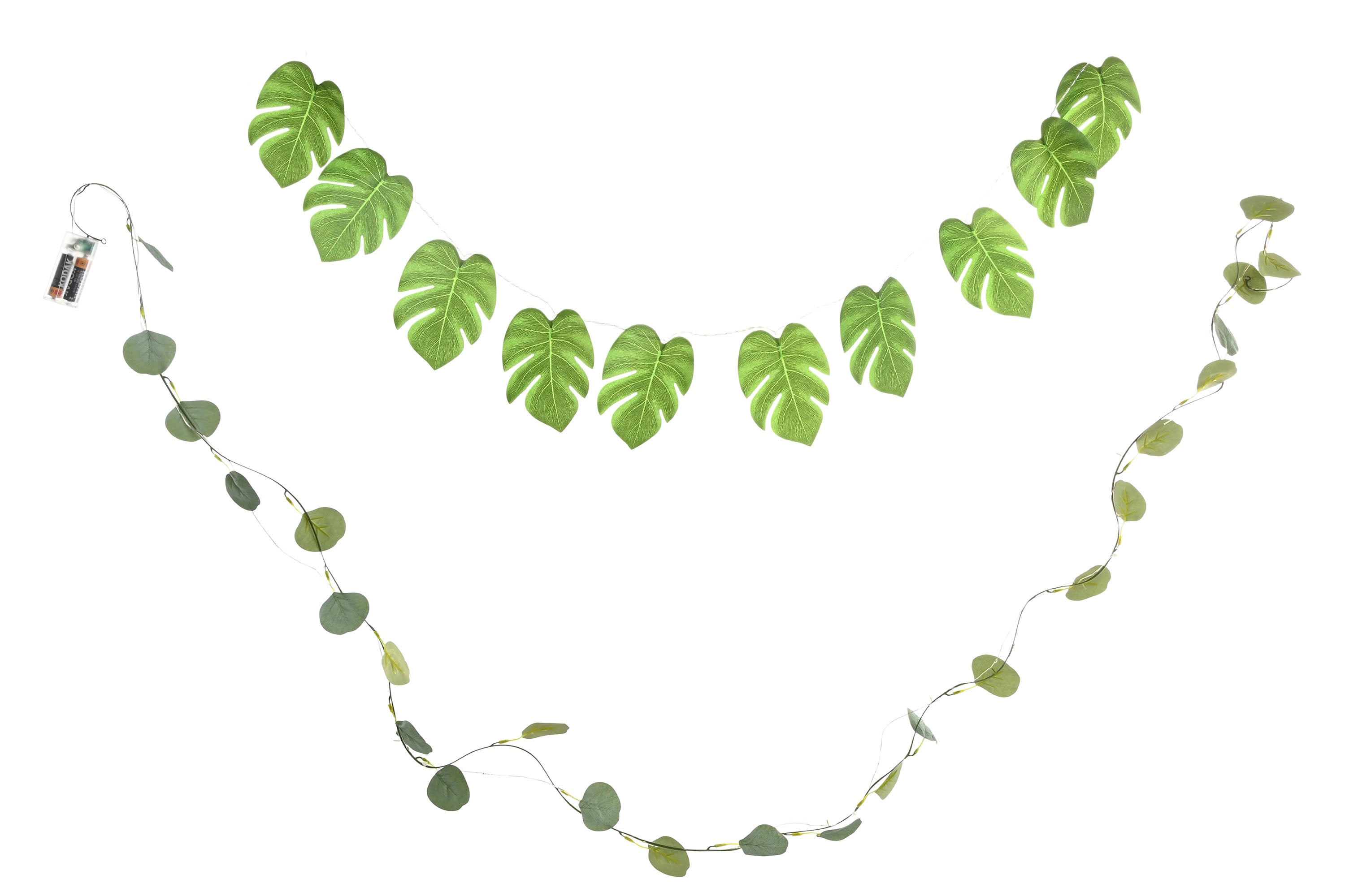 PACK DE 6 GUIRNALDA LED PVC 6X0,3X180 HOJA TROPICAL 2 SURT.