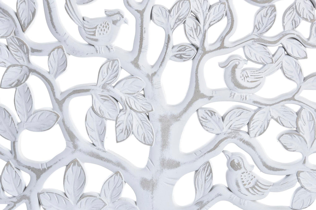 DECORACION PARED MDF 80X2X80 ARBOL DECAPE BLANCO
