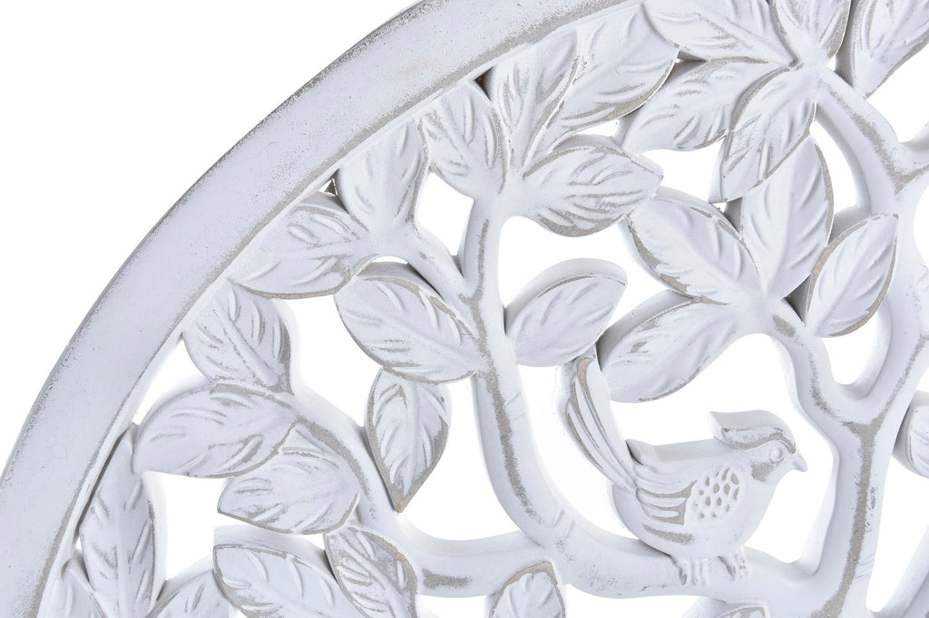 DECORACION PARED MDF 80X2X80 ARBOL DECAPE BLANCO