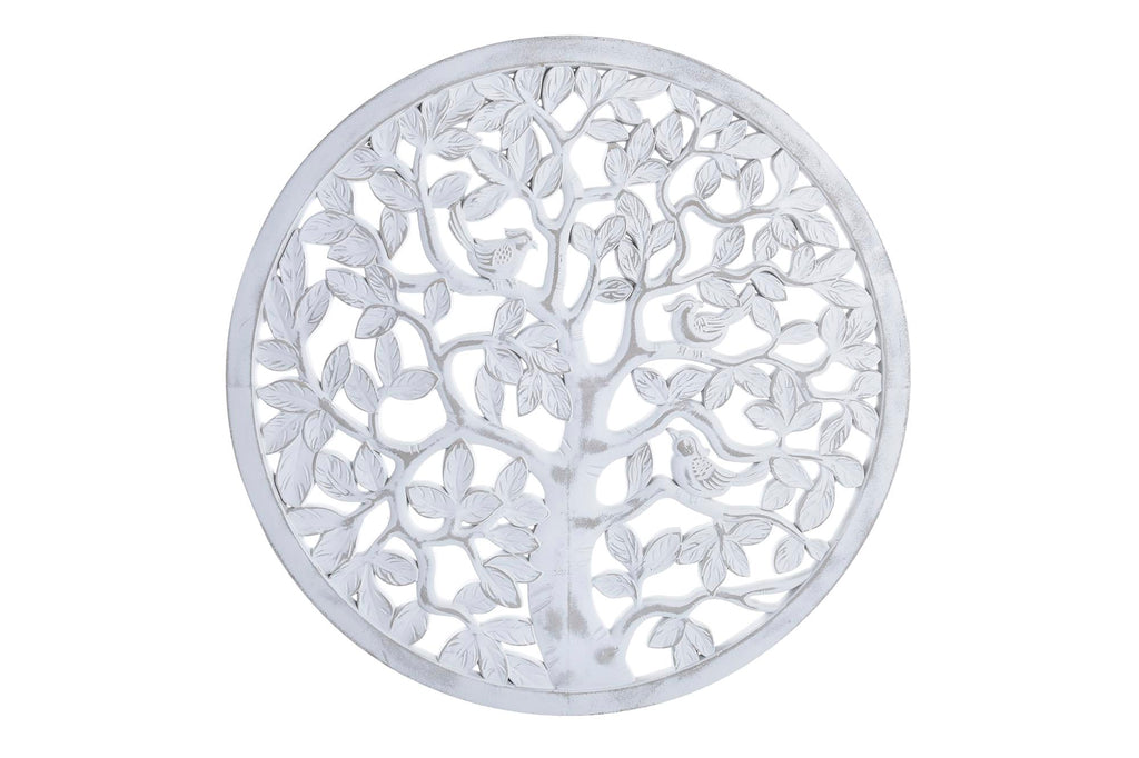 DECORACION PARED MDF 80X2X80 ARBOL DECAPE BLANCO