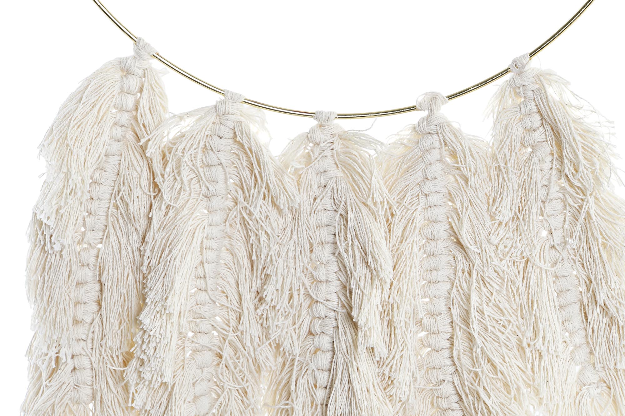 PACK DE 4 DECORACION COLGANTE FIBRA METAL 30X2,5X75 BEIGE