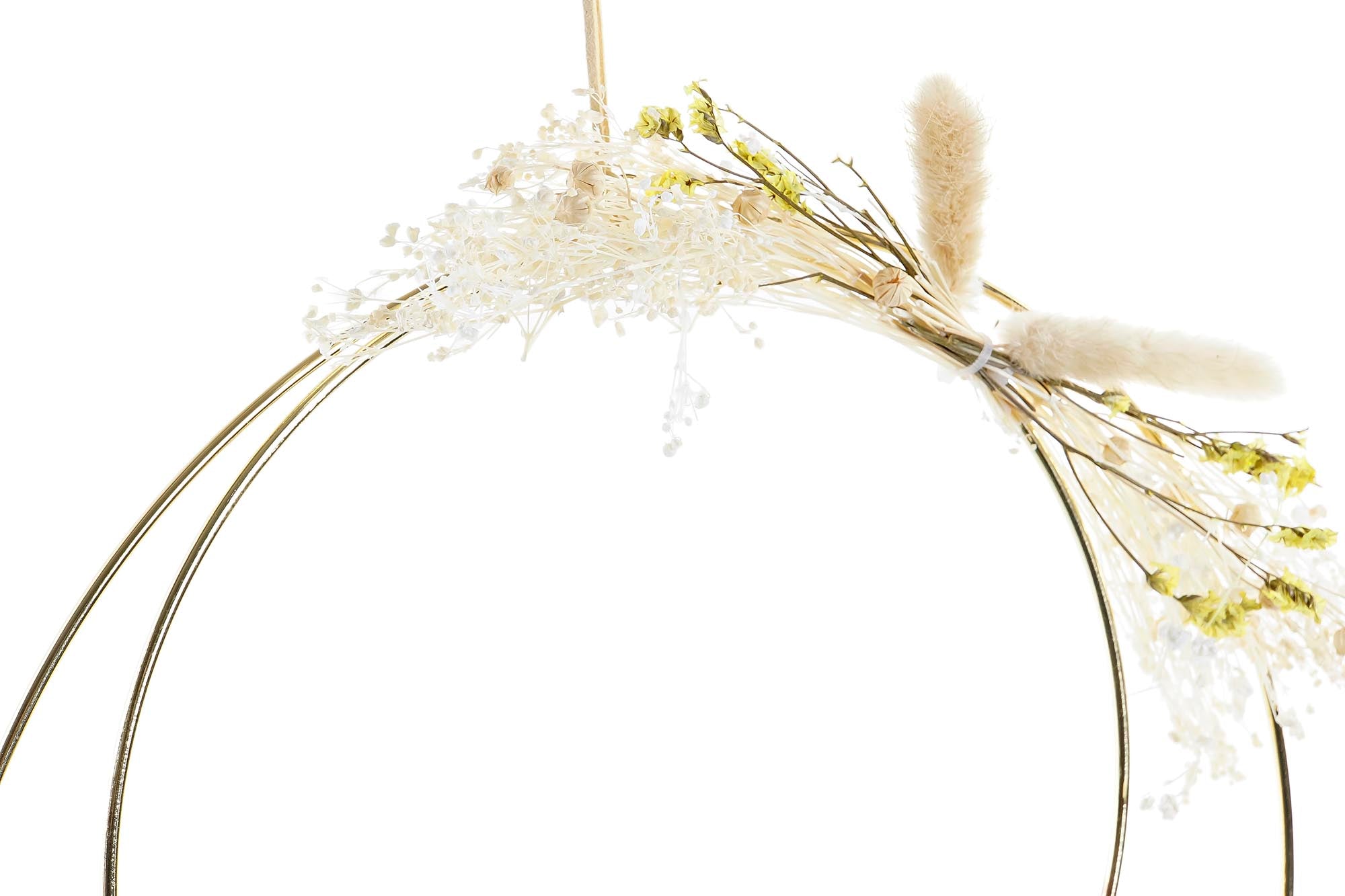 PACK DE 4 DECORACION COLGANTE FIBRA METAL 30X2,5X75 BEIGE