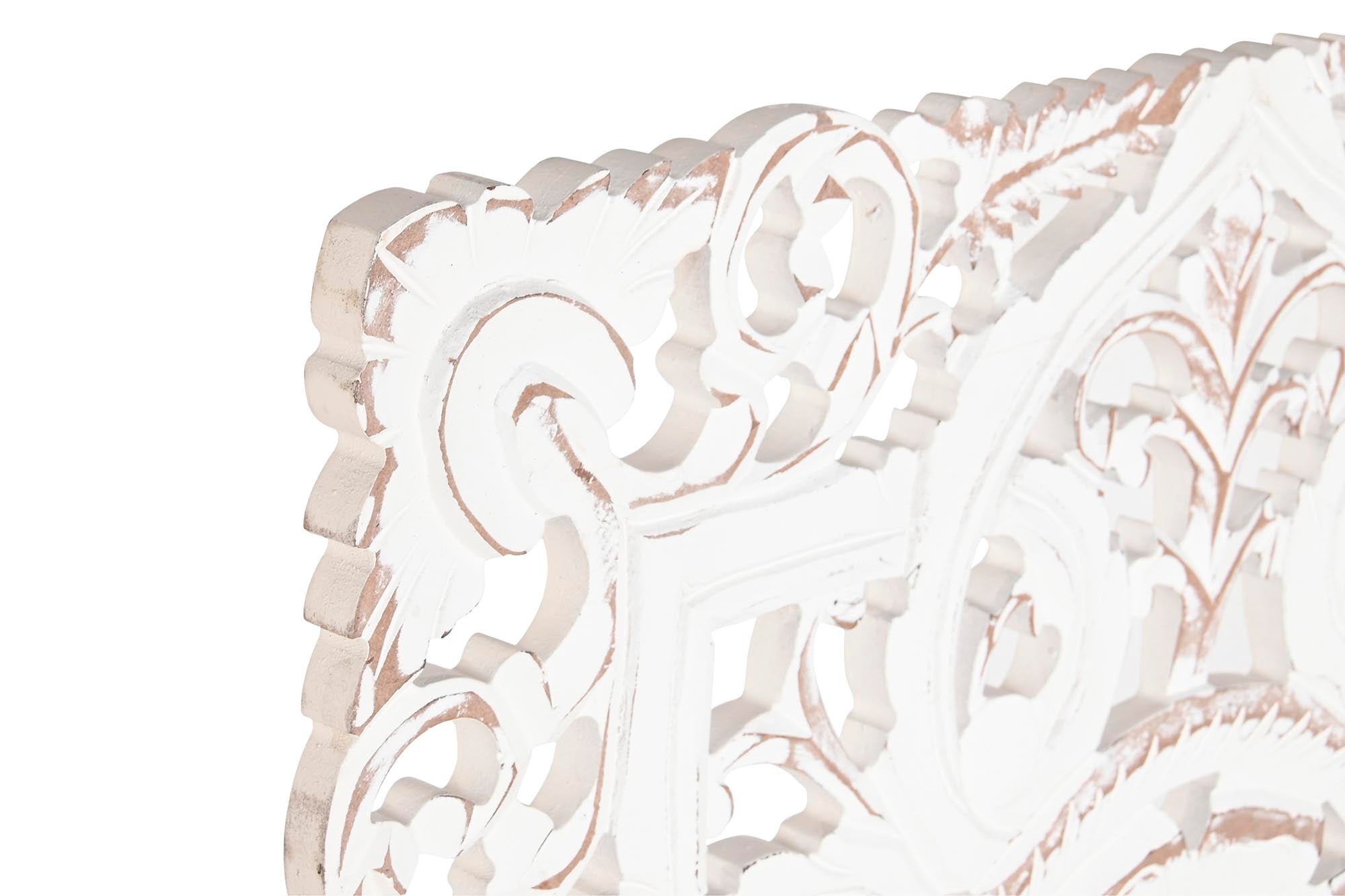 DECORACION PARED MDF 60X2X60 MANDALA DECAPE BLANCO