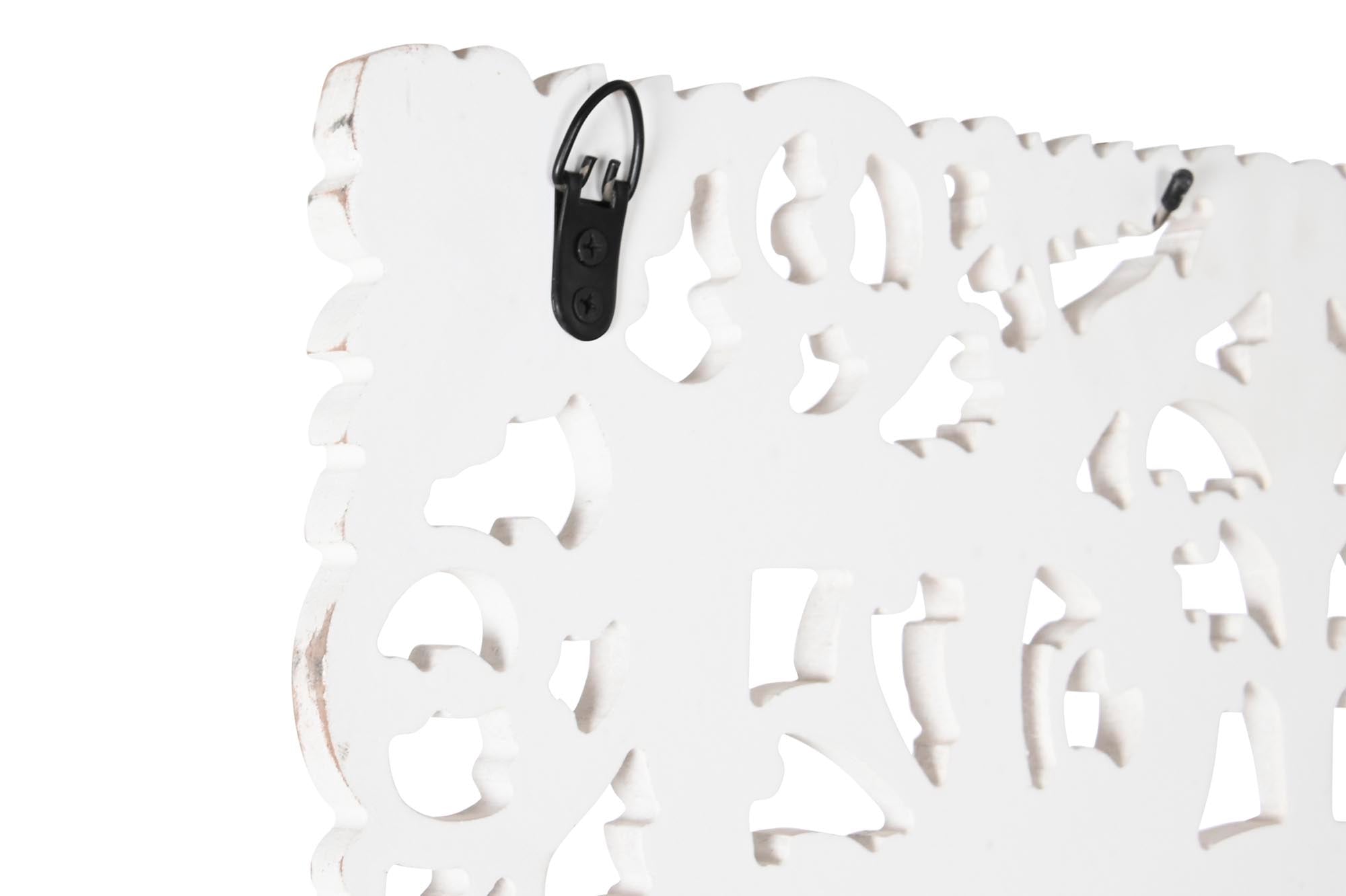 DECORACION PARED MDF 60X2X60 MANDALA DECAPE BLANCO