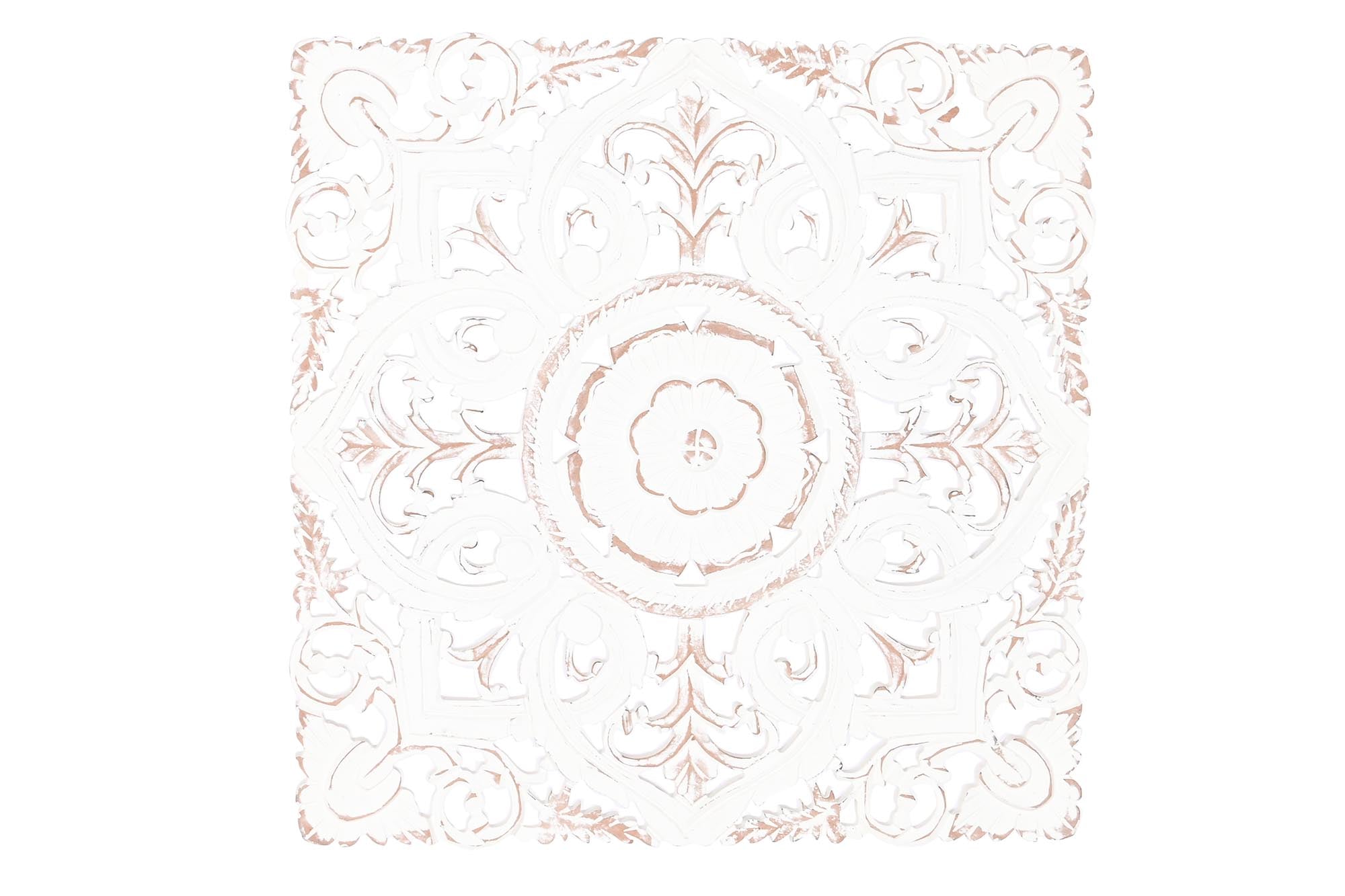 DECORACION PARED MDF 60X2X60 MANDALA DECAPE BLANCO