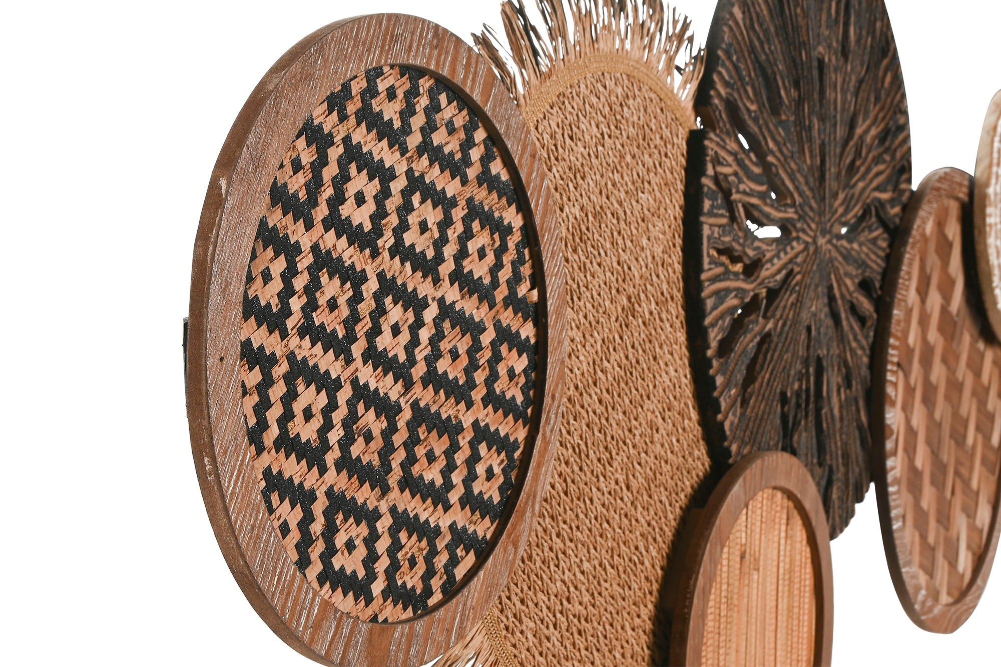 PACK DE 2 DECORACION PARED MDF FIBRA 100X6,5X49 CIRCULOS