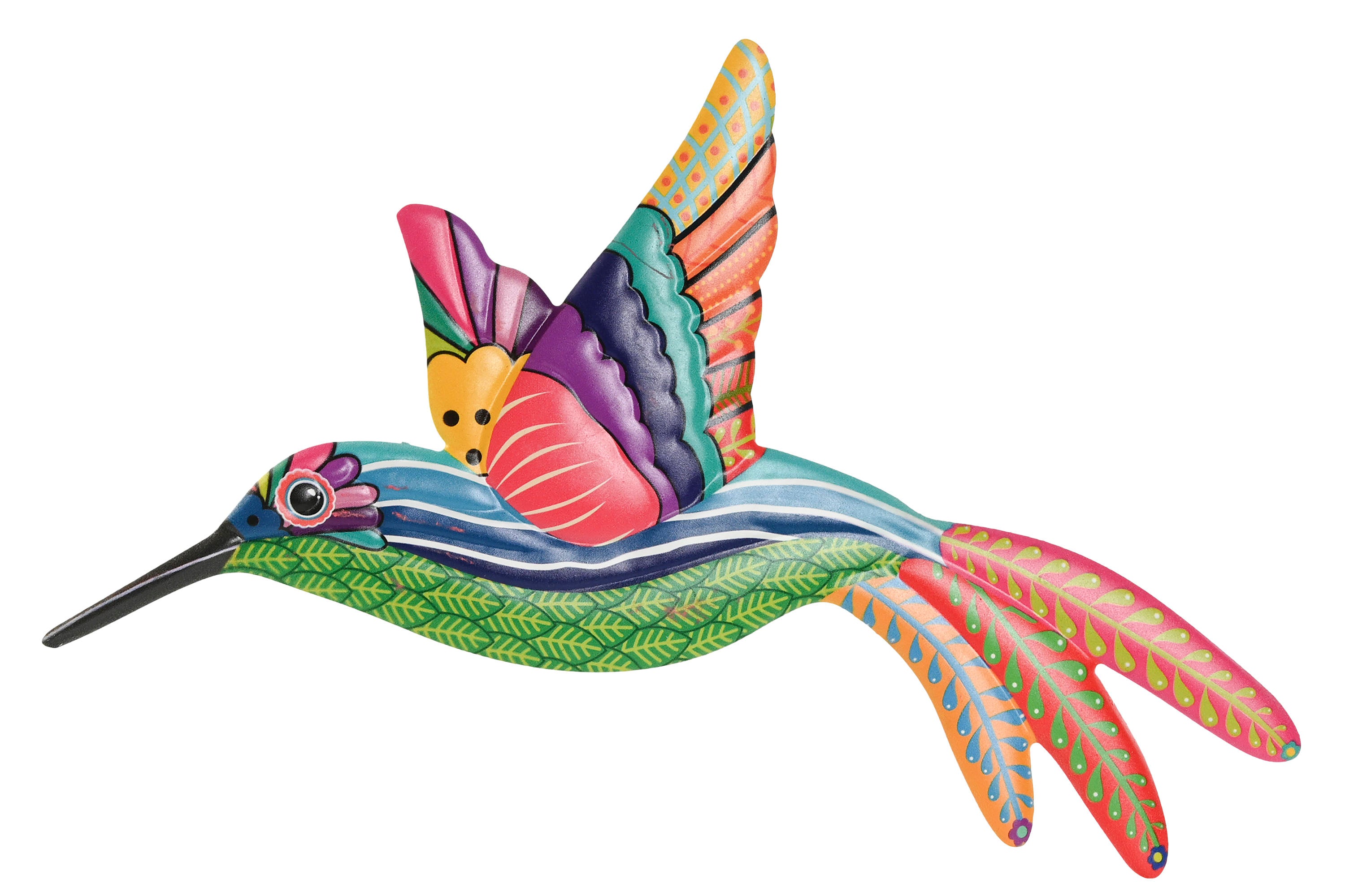 PACK DE 4 DECORACION PARED METAL 27X1,5X46 COLIBRI MATE