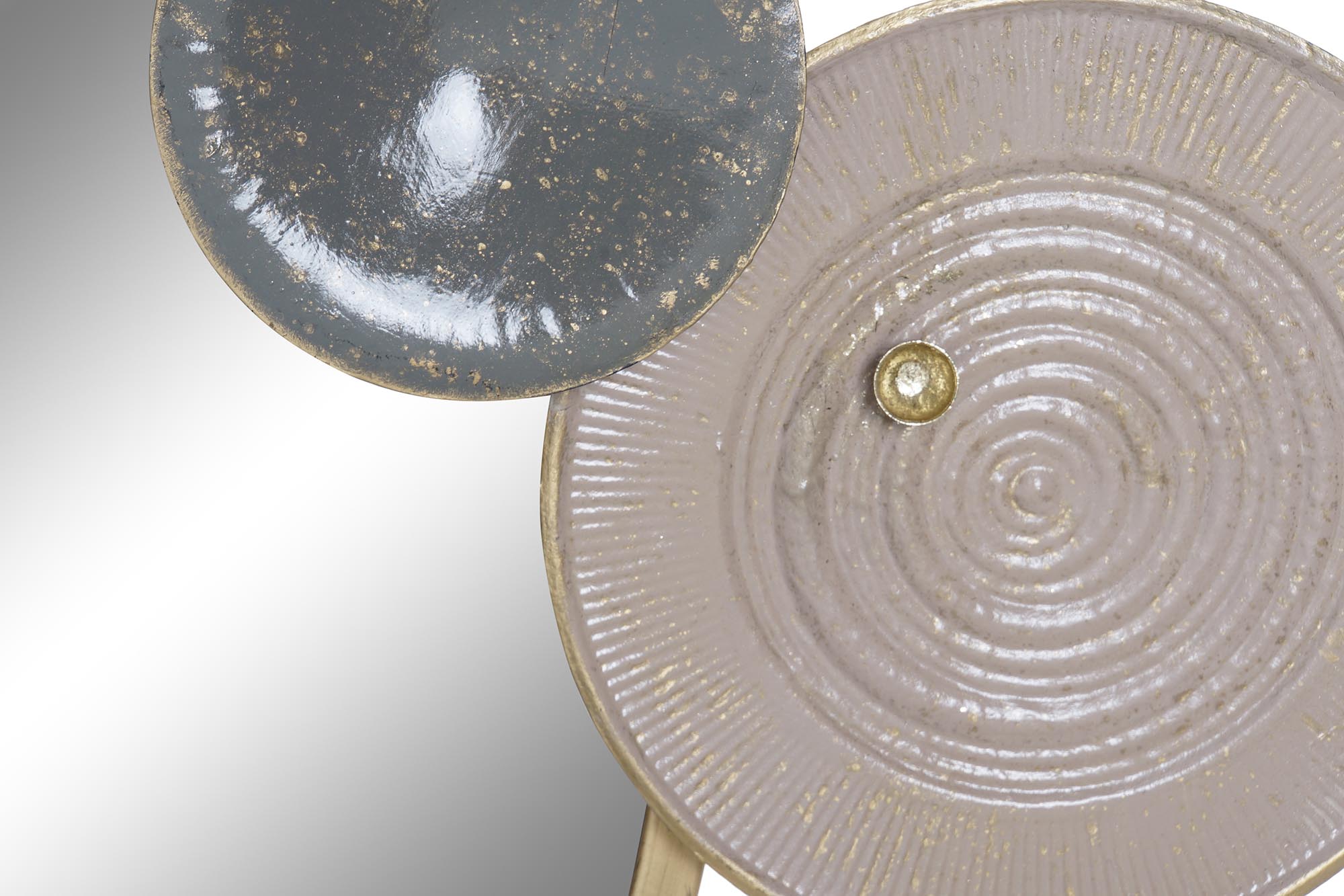 DECORACION PARED METAL ESPEJO 96,5X7X59 CIRCULOS