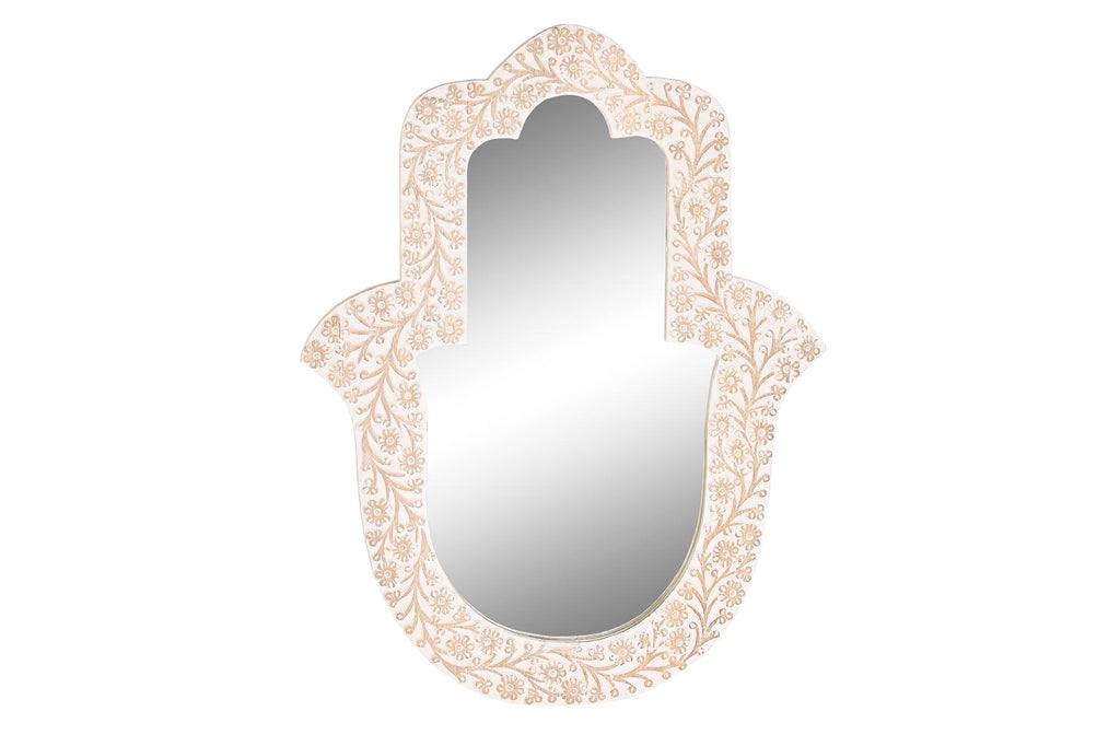 ESPEJO MANGO 45X2X60 HAMSA BLANCO
