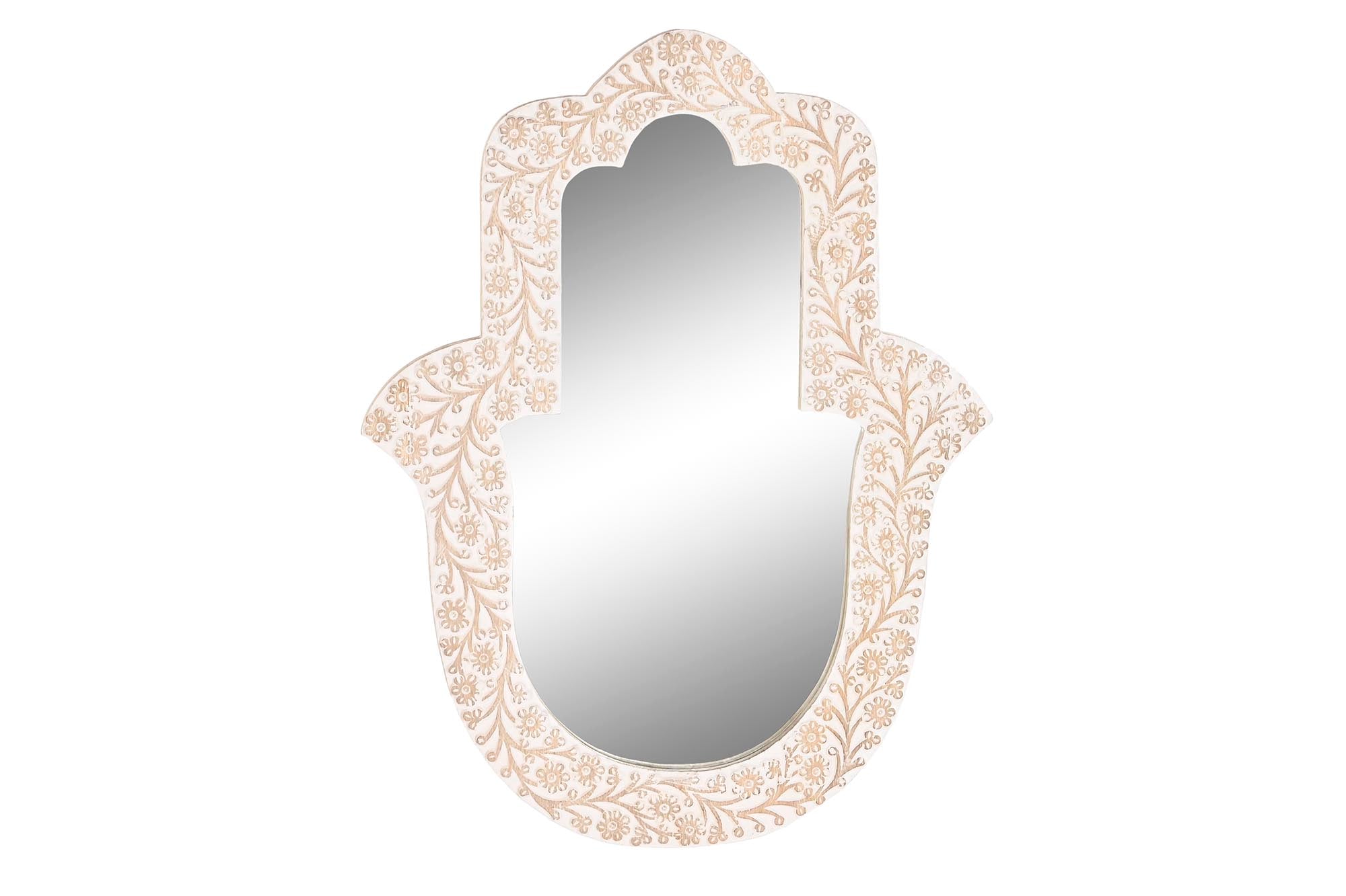 ESPEJO MANGO 45X2X60 HAMSA BLANCO