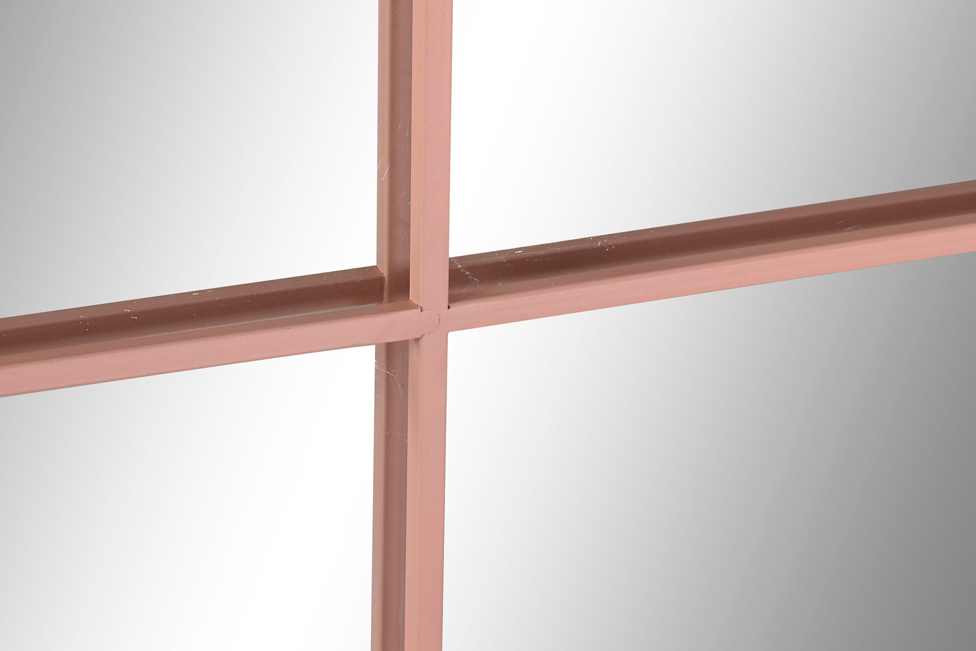 ESPEJO HIERRO CRISTAL 90X2X90 VENTANA ROSA PALO