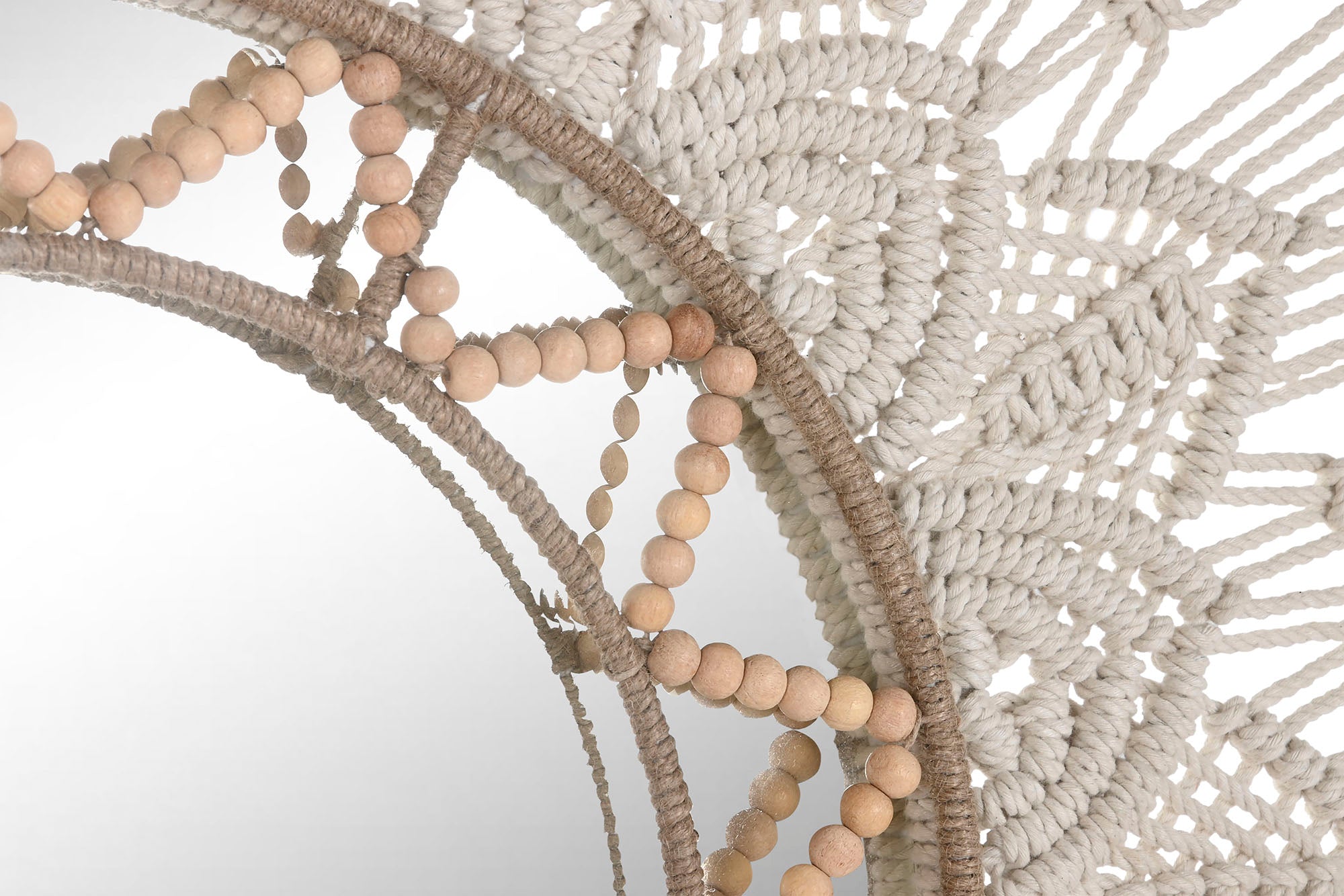 PACK DE 2 ESPEJO MACRAME YUTE 76X1X76 BLANCO