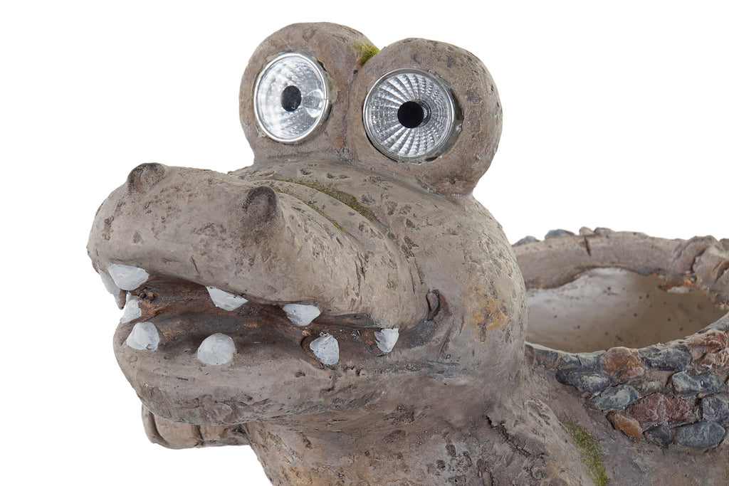 PACK DE 2 DECORACION LUMINOSA LED RESINA 45X21X27 SOLAR GRIS