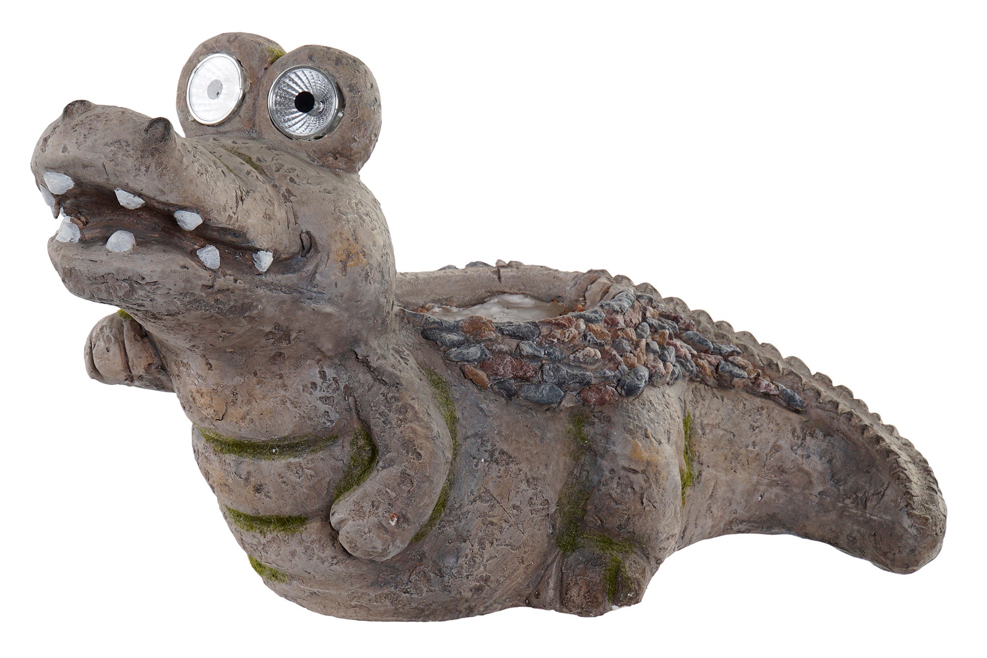 PACK DE 2 DECORACION LUMINOSA LED RESINA 45X21X27 SOLAR GRIS