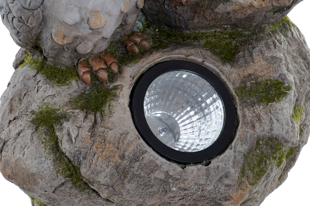 PACK DE 2 DECORACION LUMINOSA LED RESINA 25X20X41 SOLAR GRIS