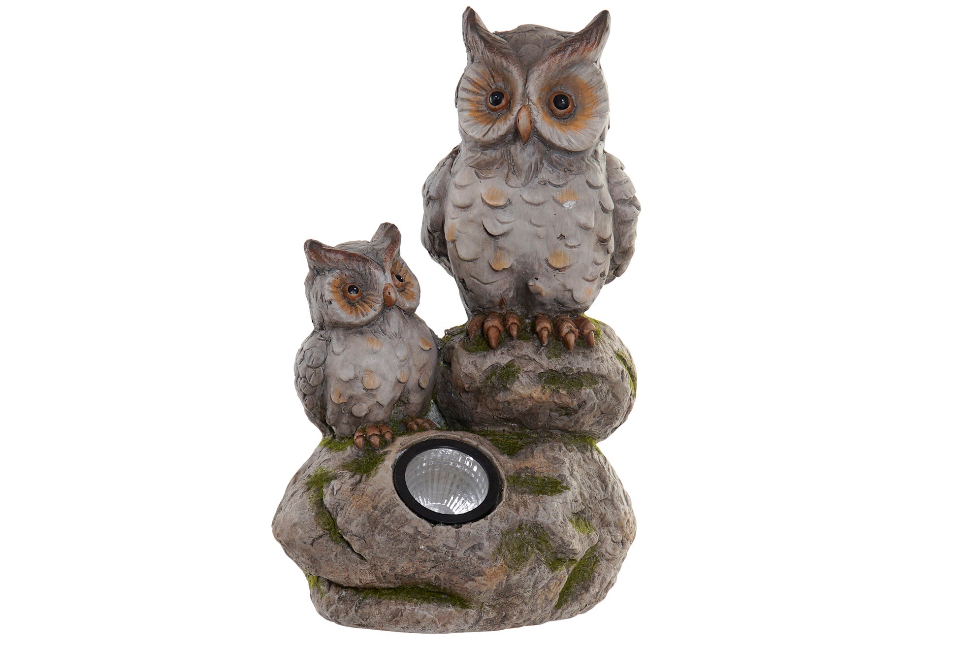 PACK DE 2 DECORACION LUMINOSA LED RESINA 25X20X41 SOLAR GRIS