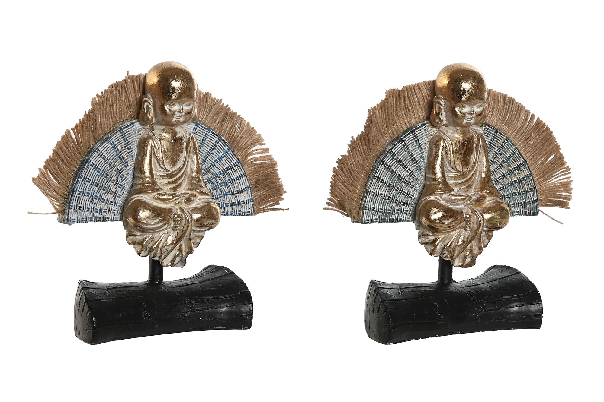 PACK DE 4 FIGURA RESINA YUTE 13,5X5,3X15,4 MONJE 2 SURT.