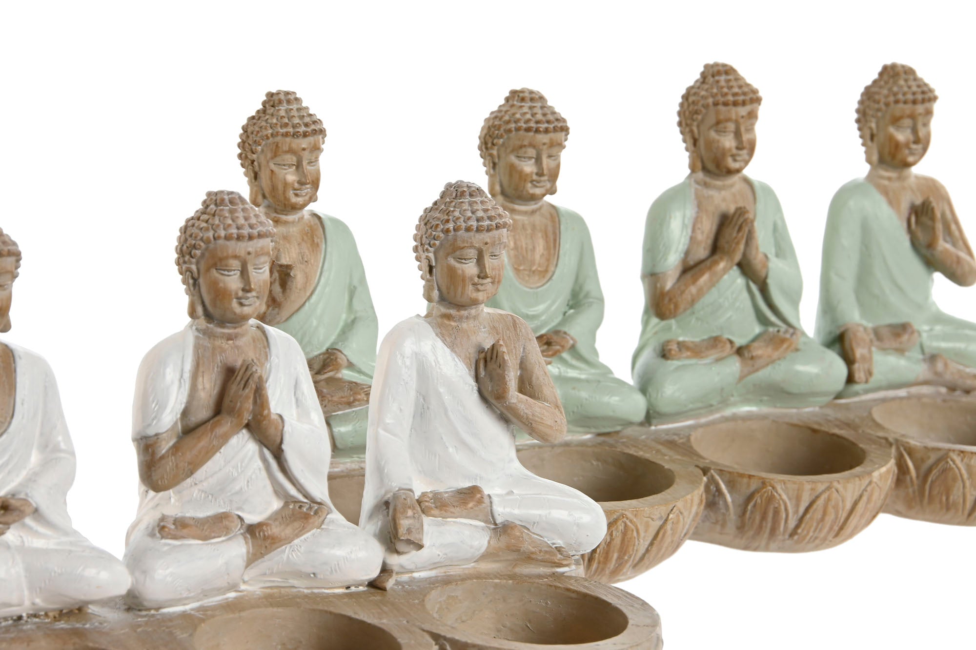 PACK DE 2 FIGURA RESINA 24X9X11 BUDA PORTAVELA 2 SURT.