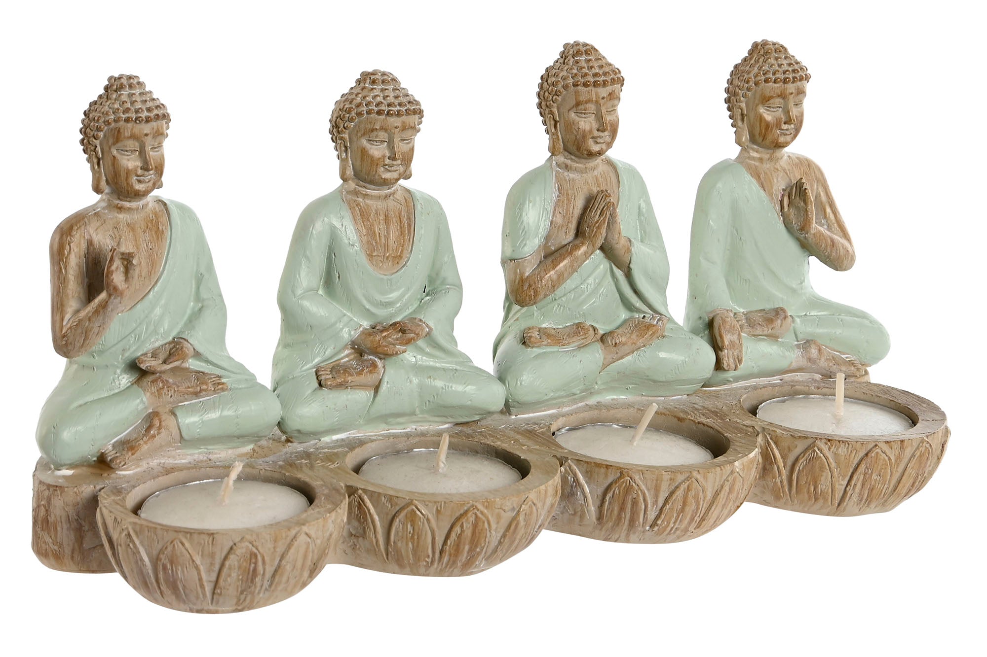 PACK DE 2 FIGURA RESINA 24X9X11 BUDA PORTAVELA 2 SURT.