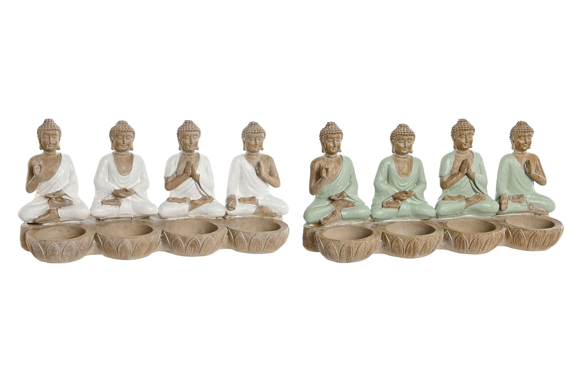 PACK DE 2 FIGURA RESINA 24X9X11 BUDA PORTAVELA 2 SURT.