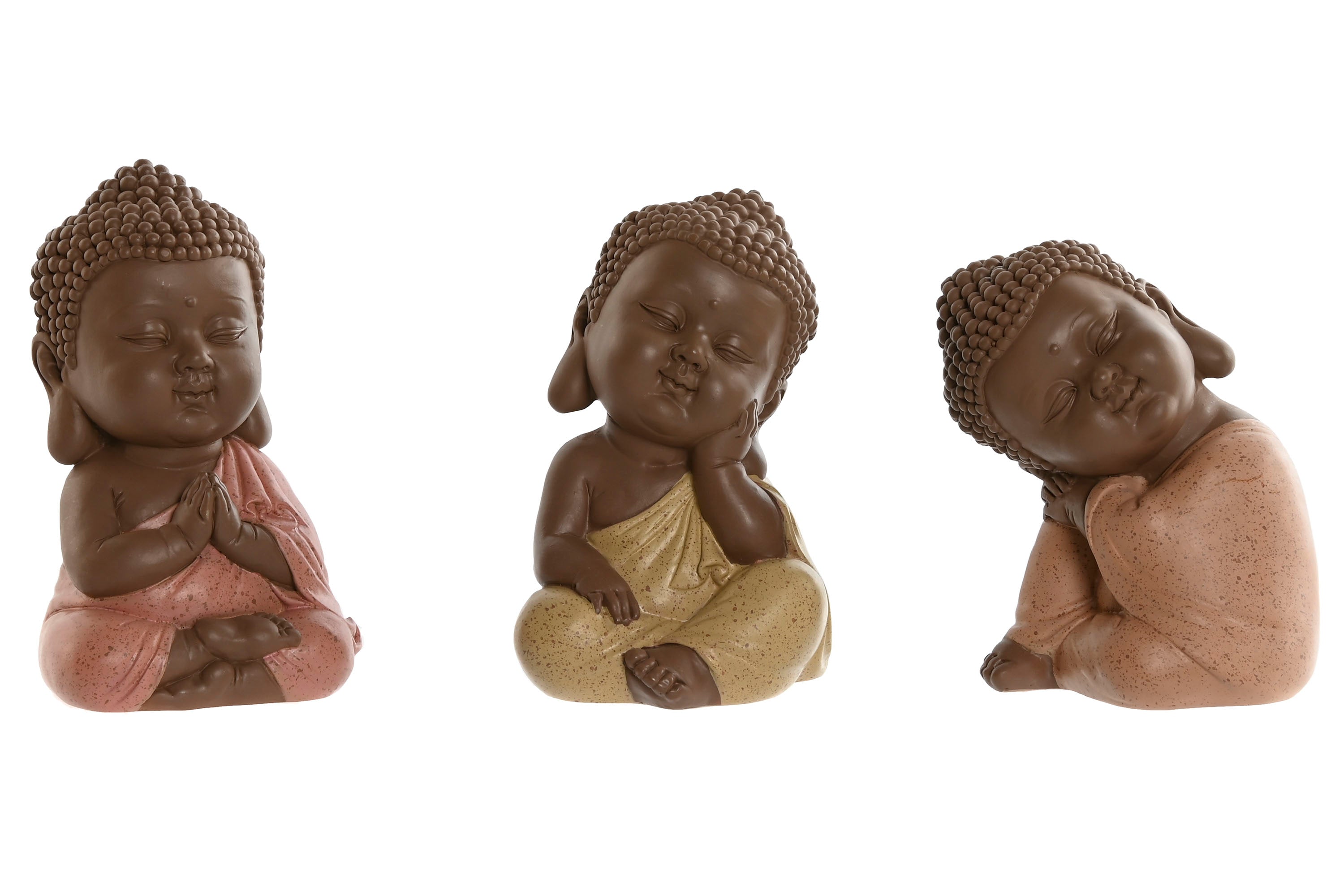 PACK DE 3 FIGURA RESINA 8X8X12,5 BUDA 3 SURT.