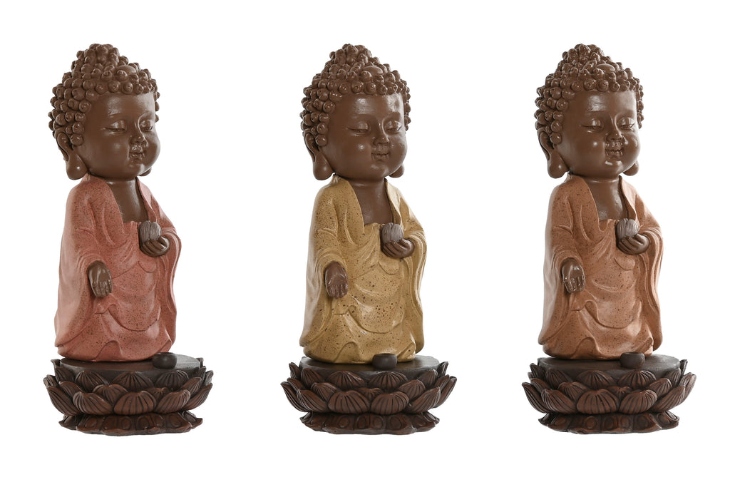 PACK DE 3 FIGURA RESINA 9X9X21 BUDA 3 SURT.