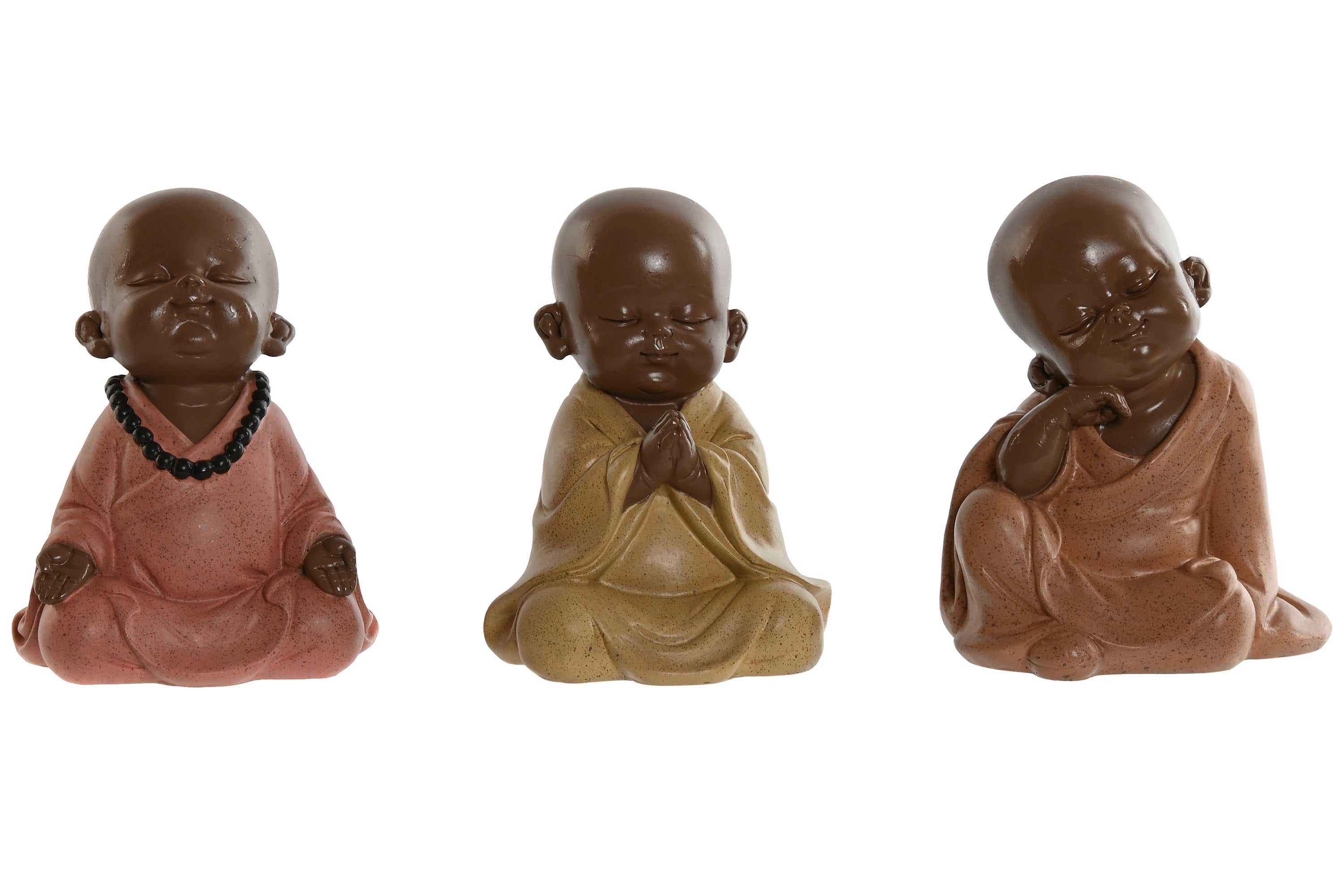 PACK DE 3 FIGURA RESINA 10,5X9X13,5 MONJE 3 SURT.