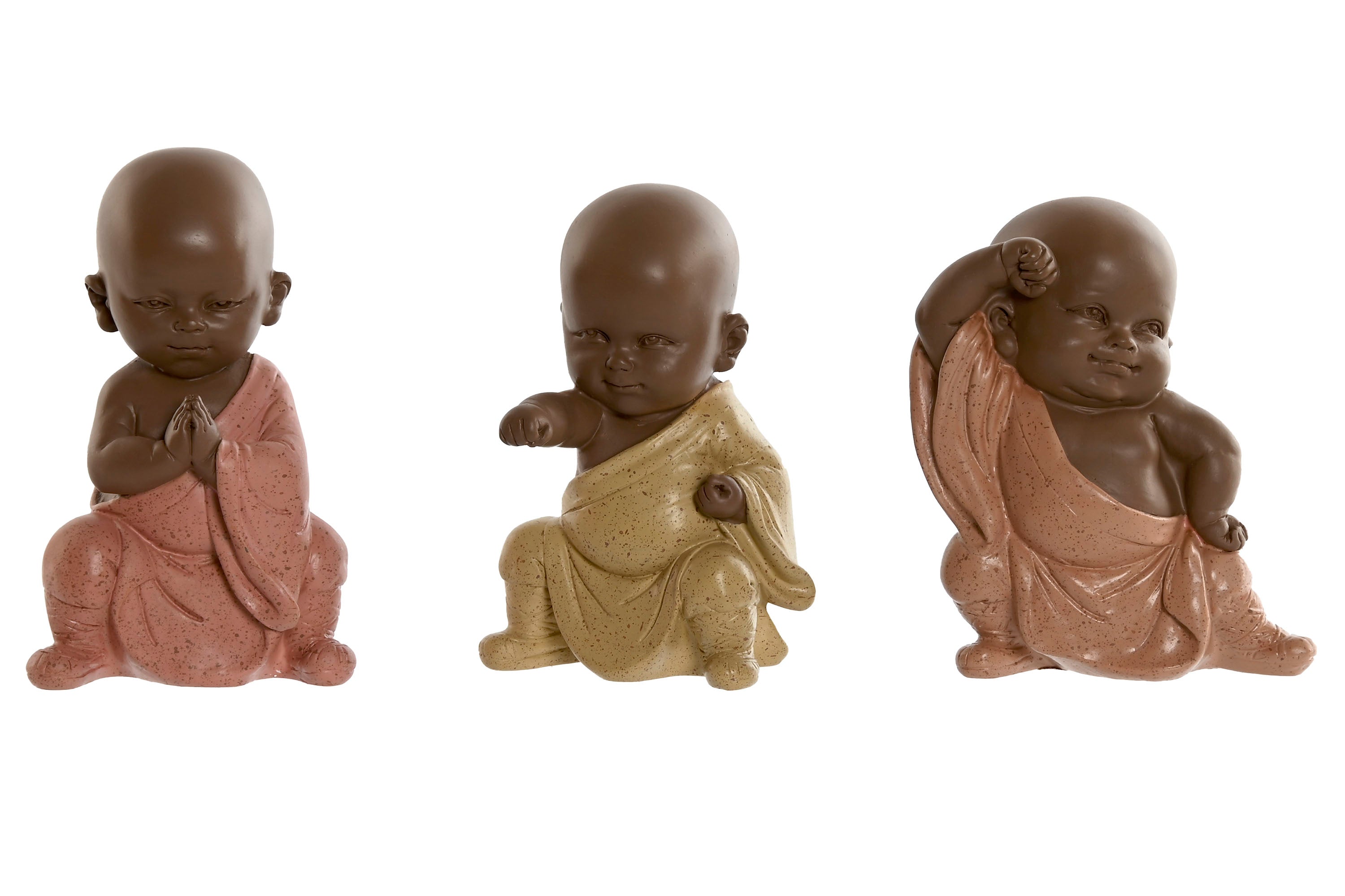 PACK DE 3 FIGURA RESINA 8X5,5X12,7 MONJE 3 SURT.