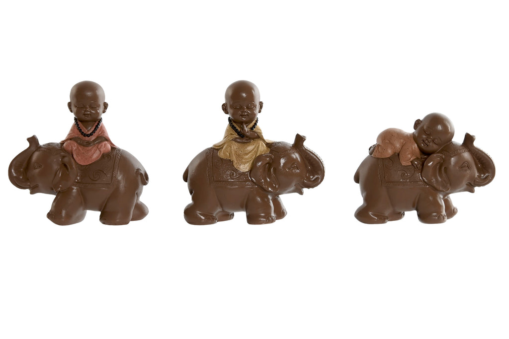 PACK DE 3 FIGURA RESINA 13X6X12,5 MONJE 3 SURT.