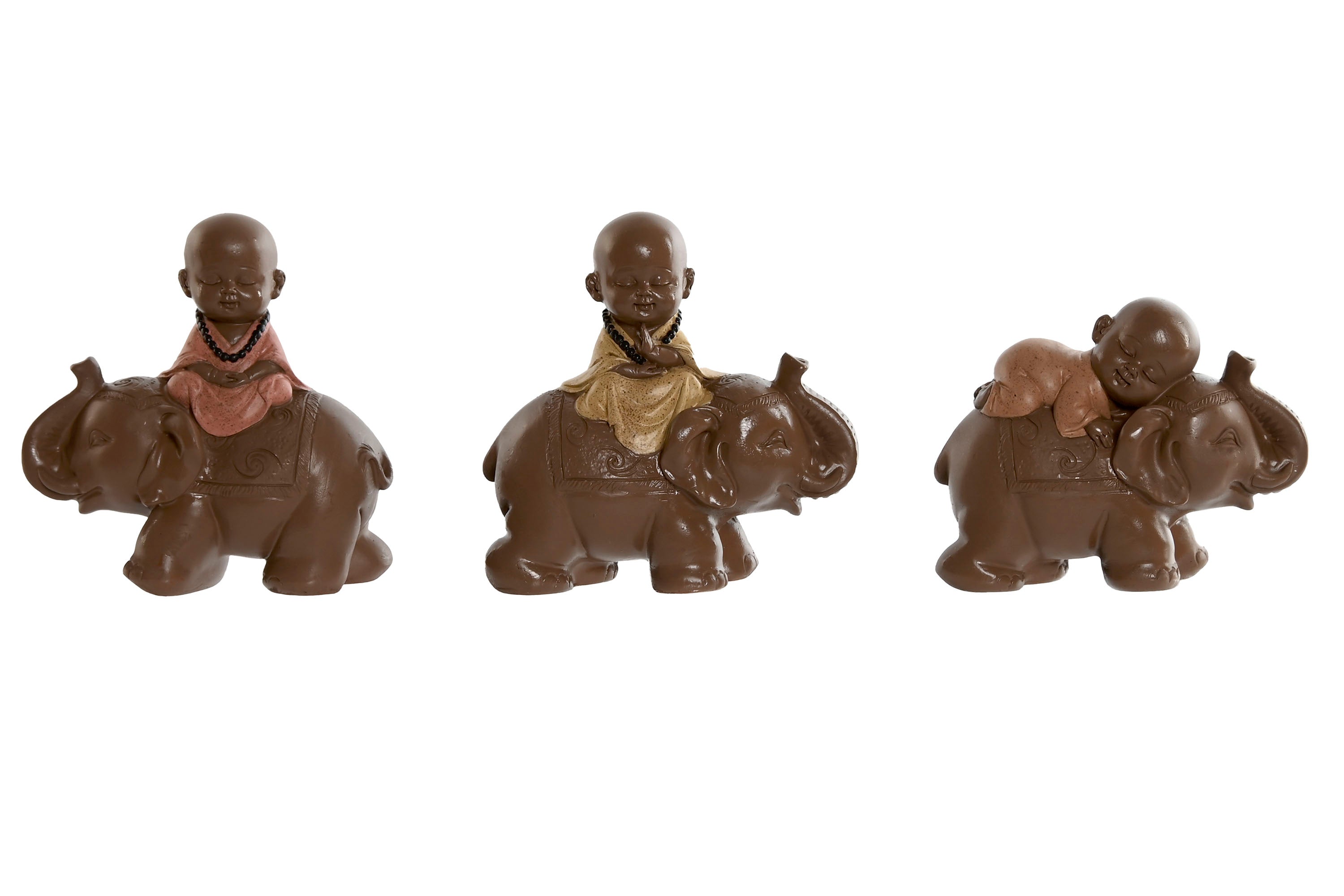 PACK DE 3 FIGURA RESINA 13X6X12,5 MONJE 3 SURT.