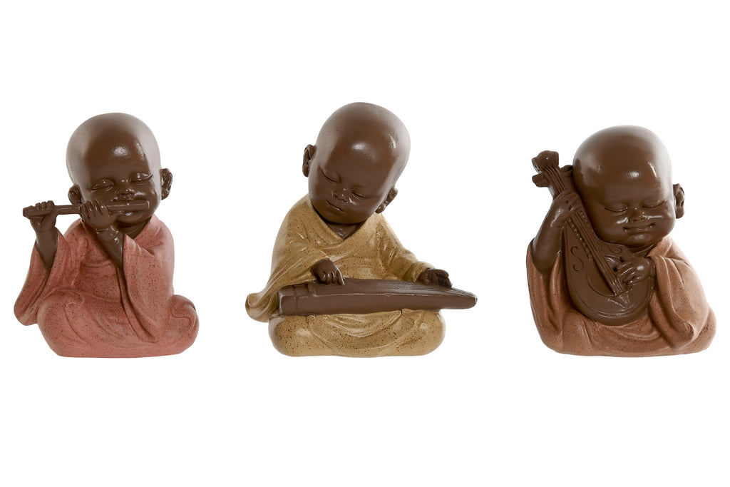 PACK DE 3 FIGURA RESINA 10X7X11 MONJE 3 SURT.