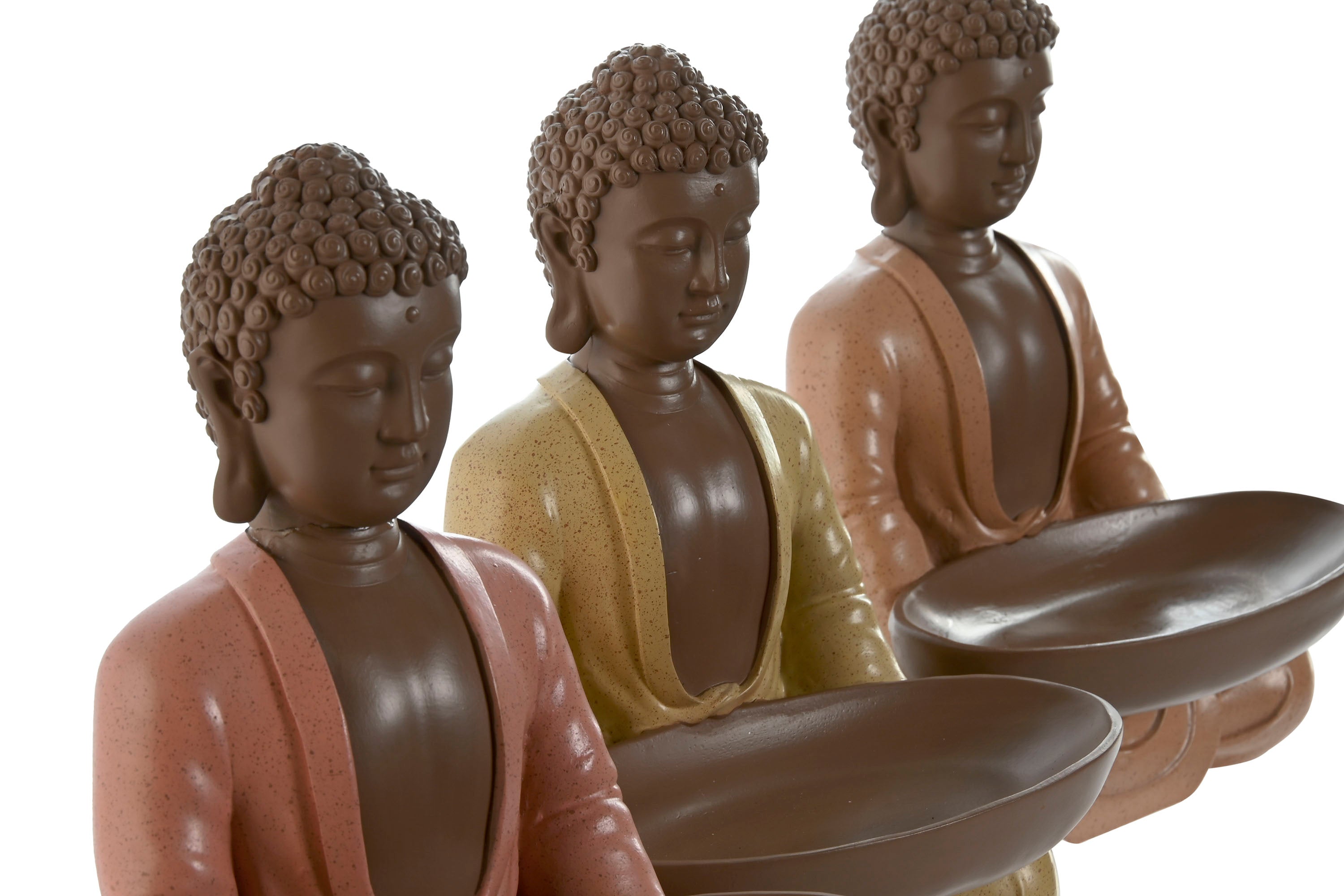 PACK DE 3 FIGURA RESINA 19,5X16X25,5 BUDA 3 SURT.