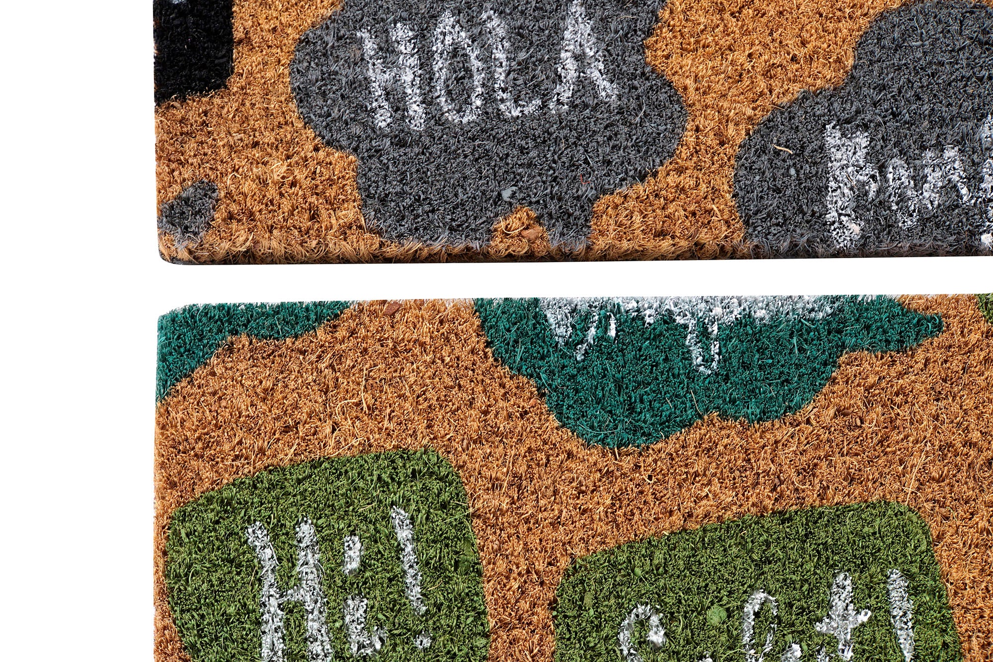 PACK DE 2 FELPUDO FIBRA COCO GOMA 60X40X1,5 HOLA 2 SURT.