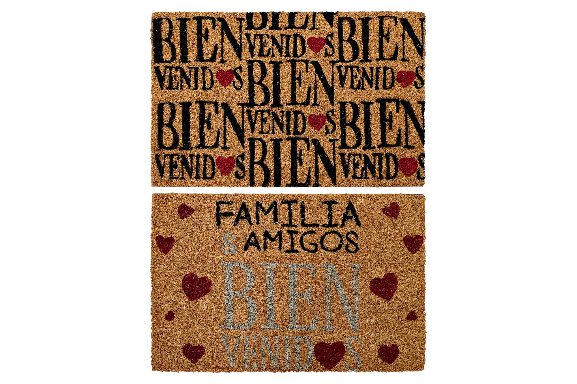 PACK DE 2 FELPUDO FIBRA COCO 60X40X1,5 BIENVENIDO 2 SURT.