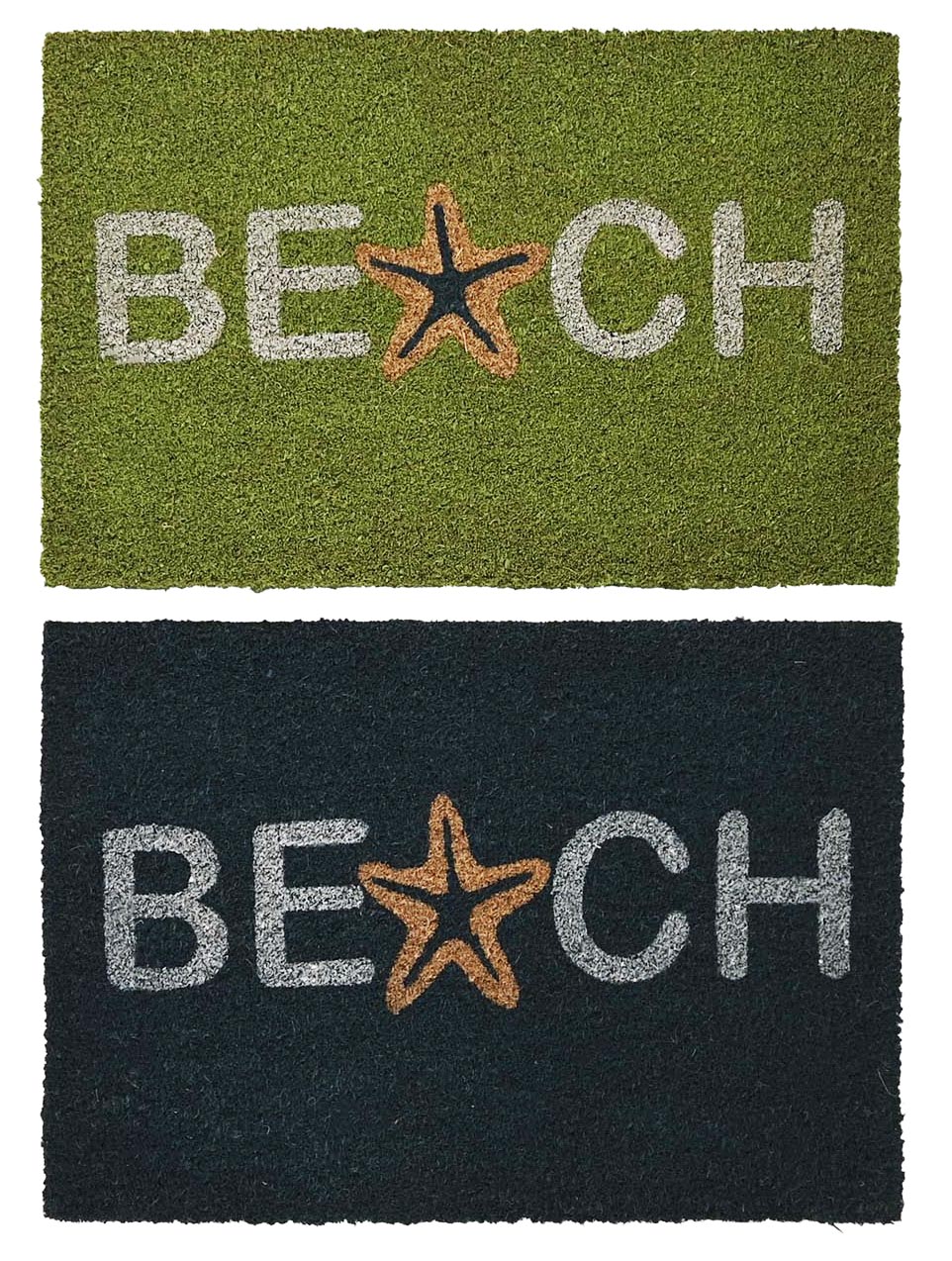 PACK DE 2 FELPUDO FIBRA COCO GOMA 60X40X1,5 BEACH 2 SURT.