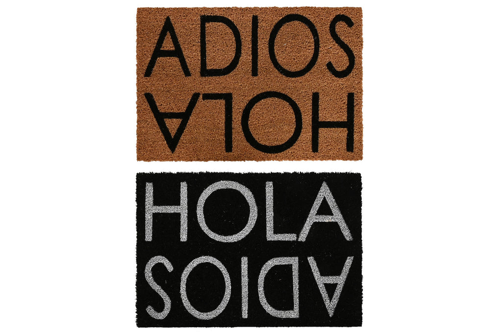 PACK DE 6 FELPUDO FIBRA COCO 60X40X1,5 HOLA ADIOS 2 SURT.