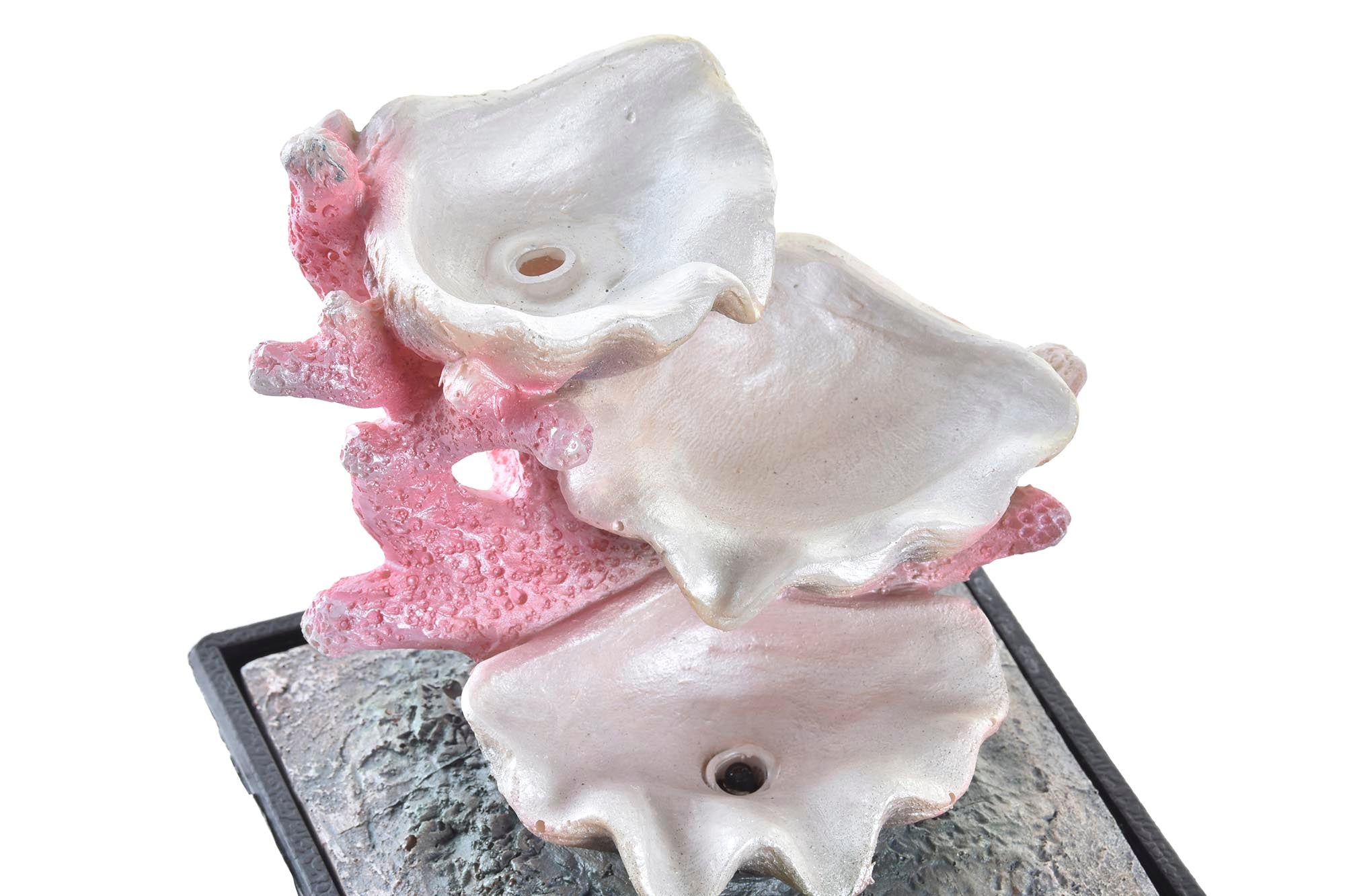 PACK DE 4 FUENTE RESINA LED 13X13X18 CONCHA 2 SURT.