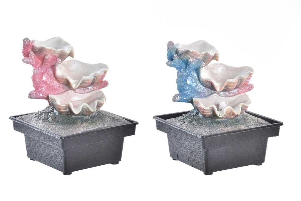 PACK DE 4 FUENTE RESINA LED 13X13X18 CONCHA 2 SURT.