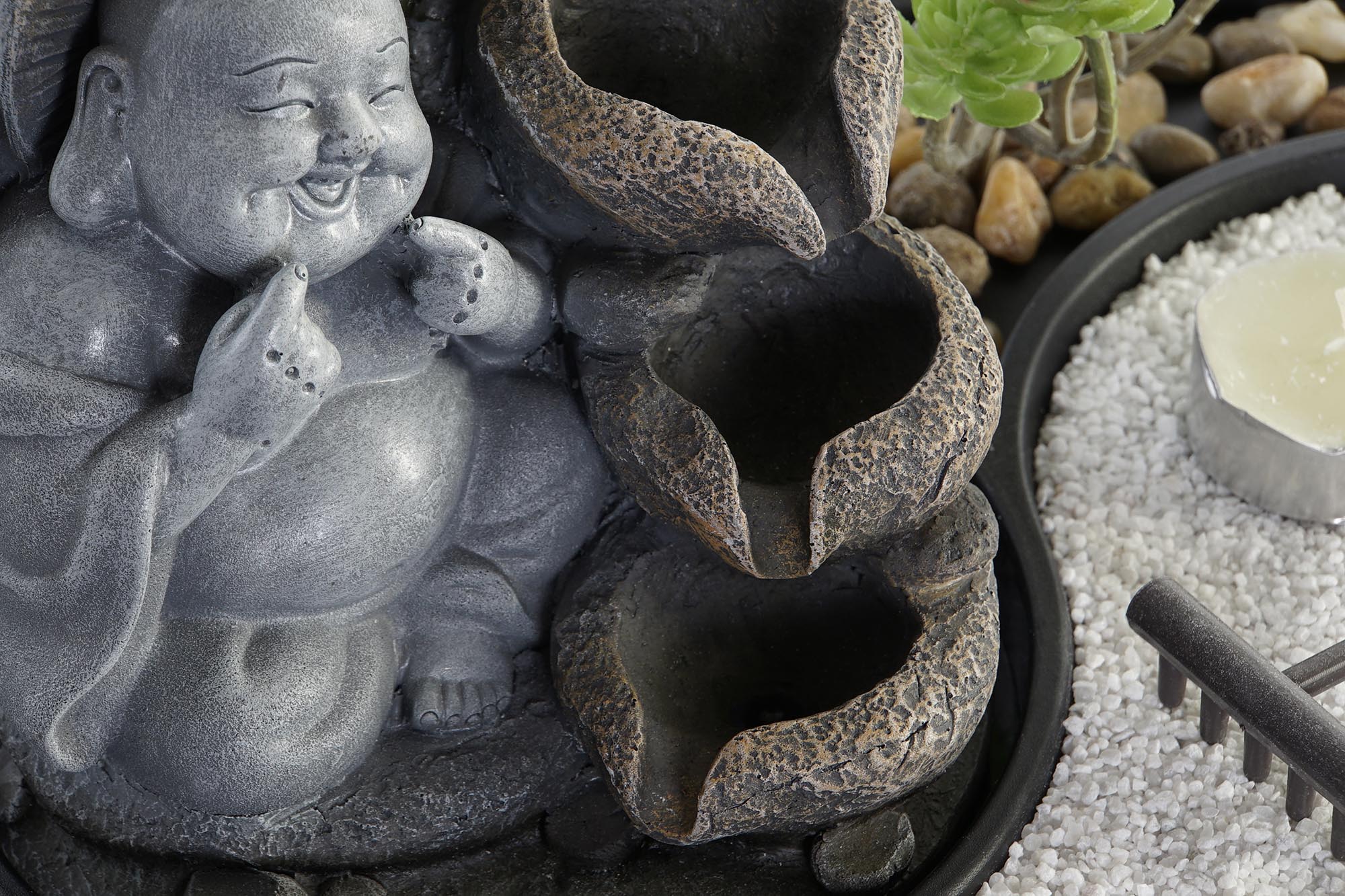 PACK DE 2 FUENTE RESINA LED 29X21X23 BUDA 2 SURT.