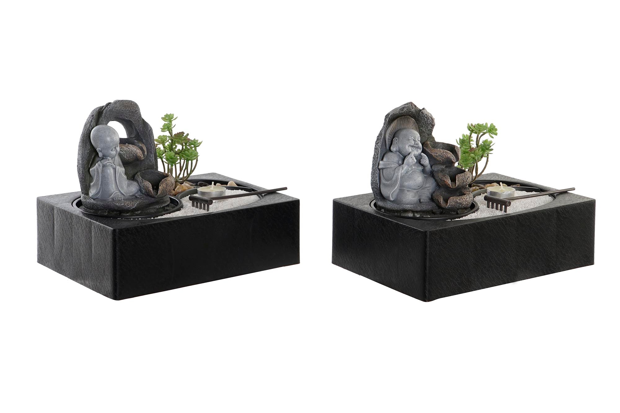 PACK DE 2 FUENTE RESINA LED 29X21X23 BUDA 2 SURT.