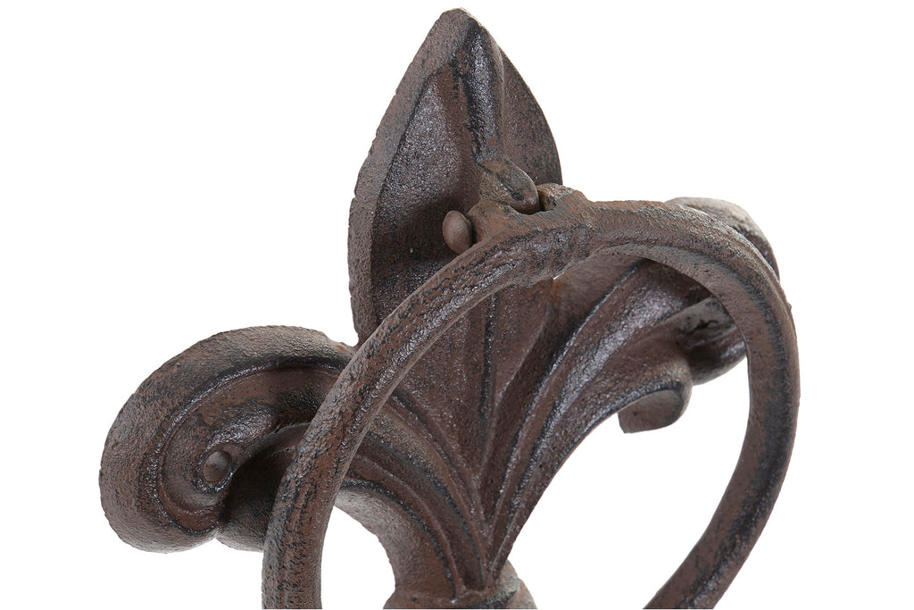 PACK DE 6 PICAPORTE HIERRO COLADO 14X3X16 FLOR MARRON OSCURO