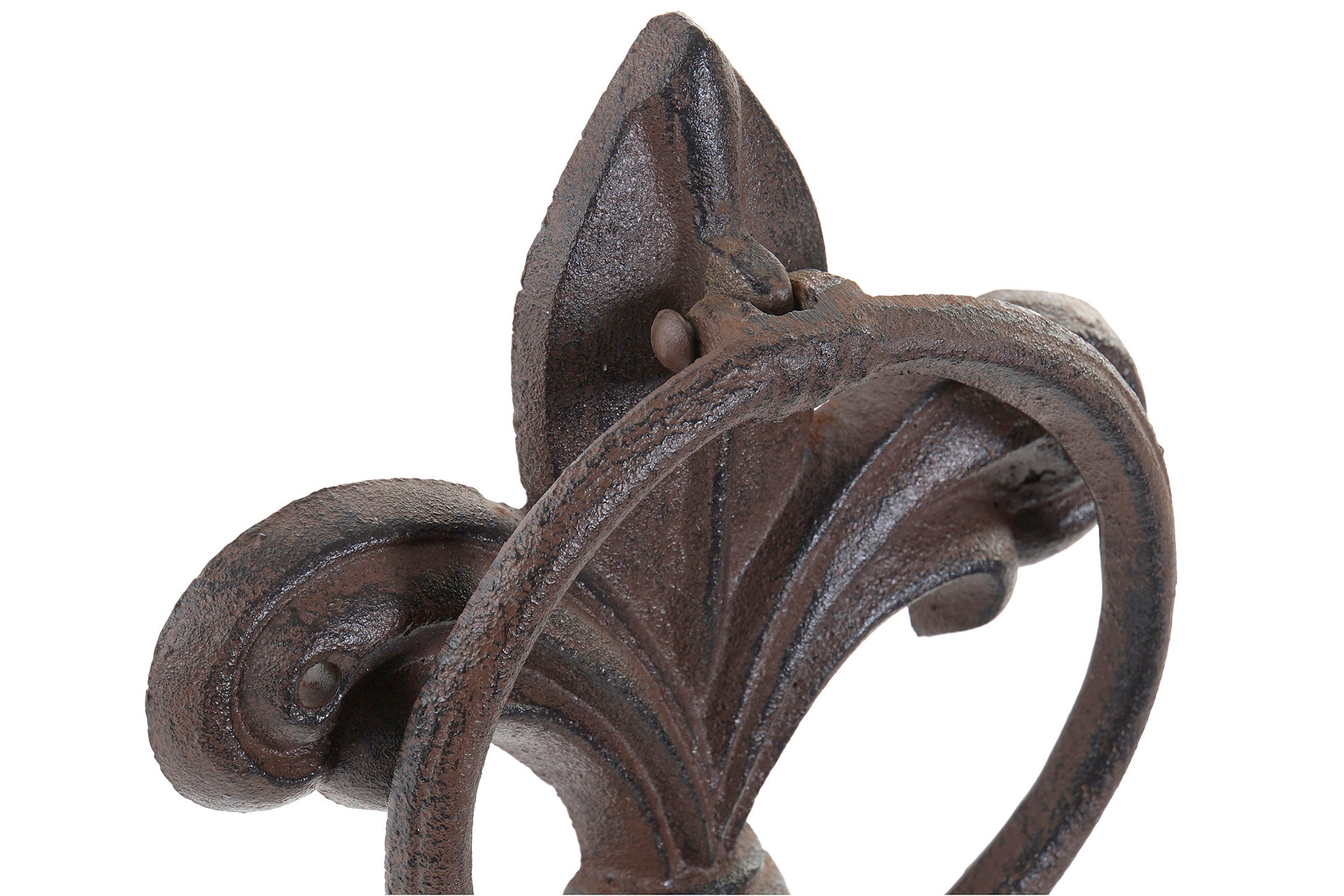 PACK DE 6 PICAPORTE HIERRO COLADO 14X3X16 FLOR MARRON OSCURO