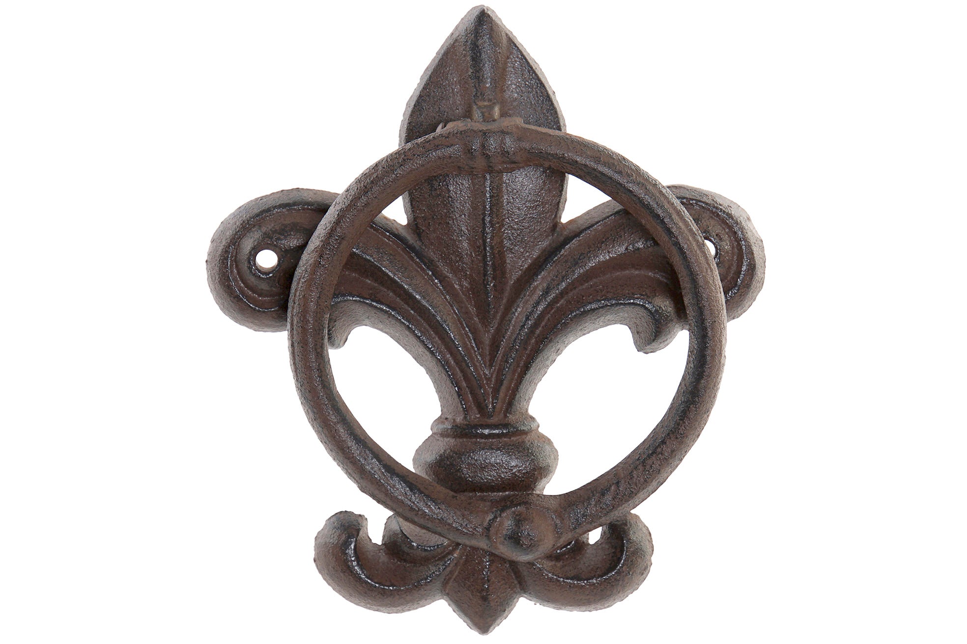 PACK DE 6 PICAPORTE HIERRO COLADO 14X3X16 FLOR MARRON OSCURO